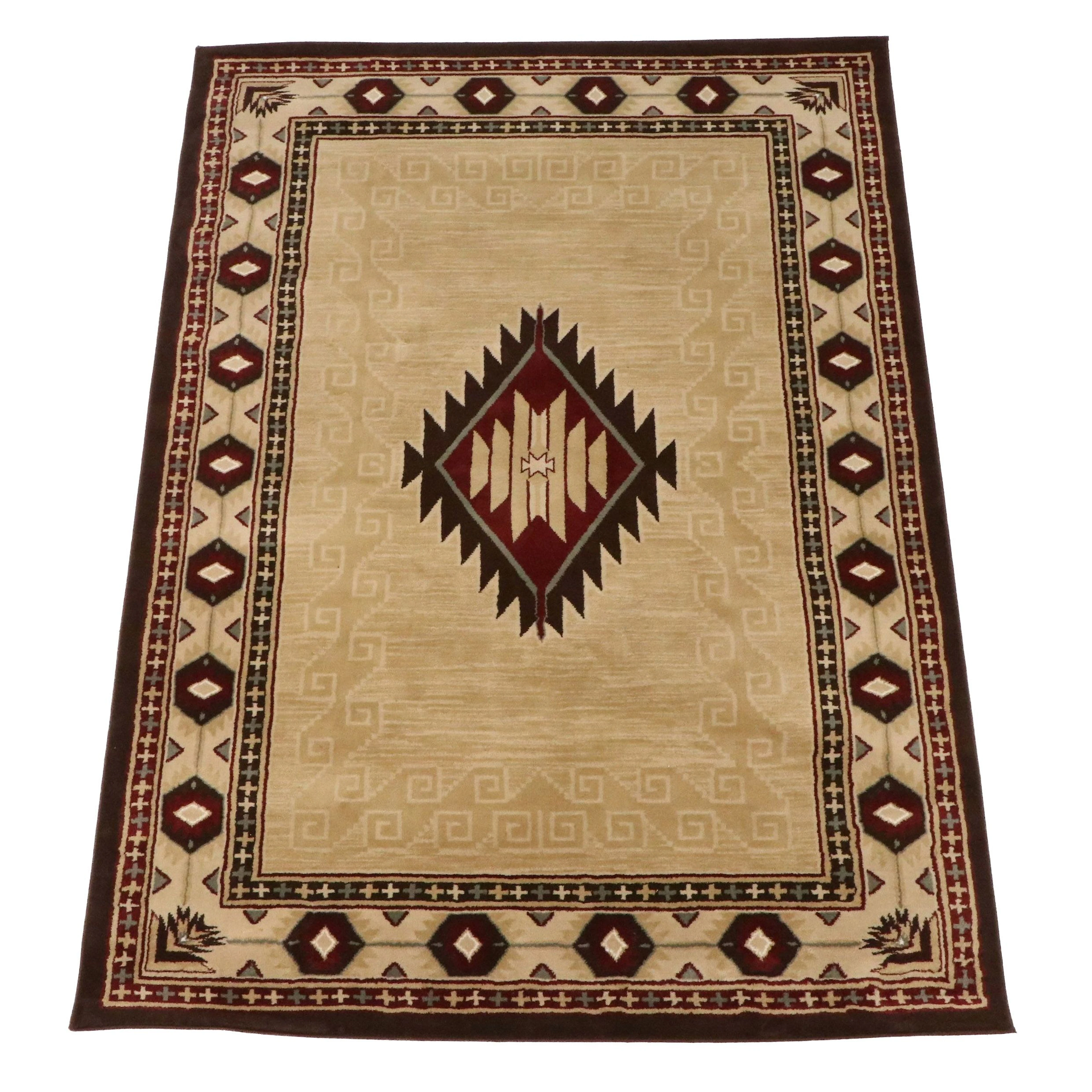 5'3 x 7'7 Machine Made American Rhythm "Cheyenne Beige" Area Rug