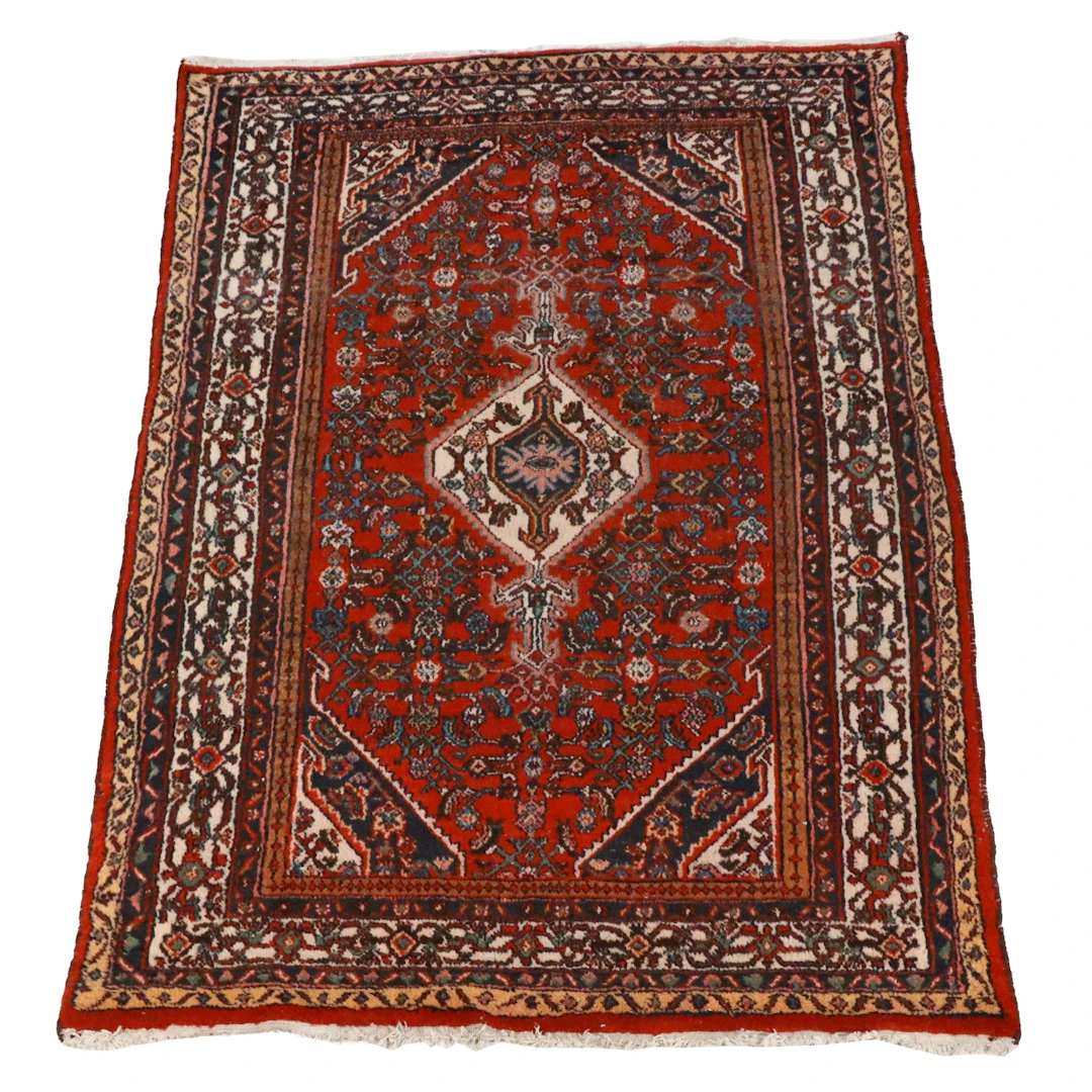 5' x 8'1 Hand-Knotted Persian Hamadan Area Rug