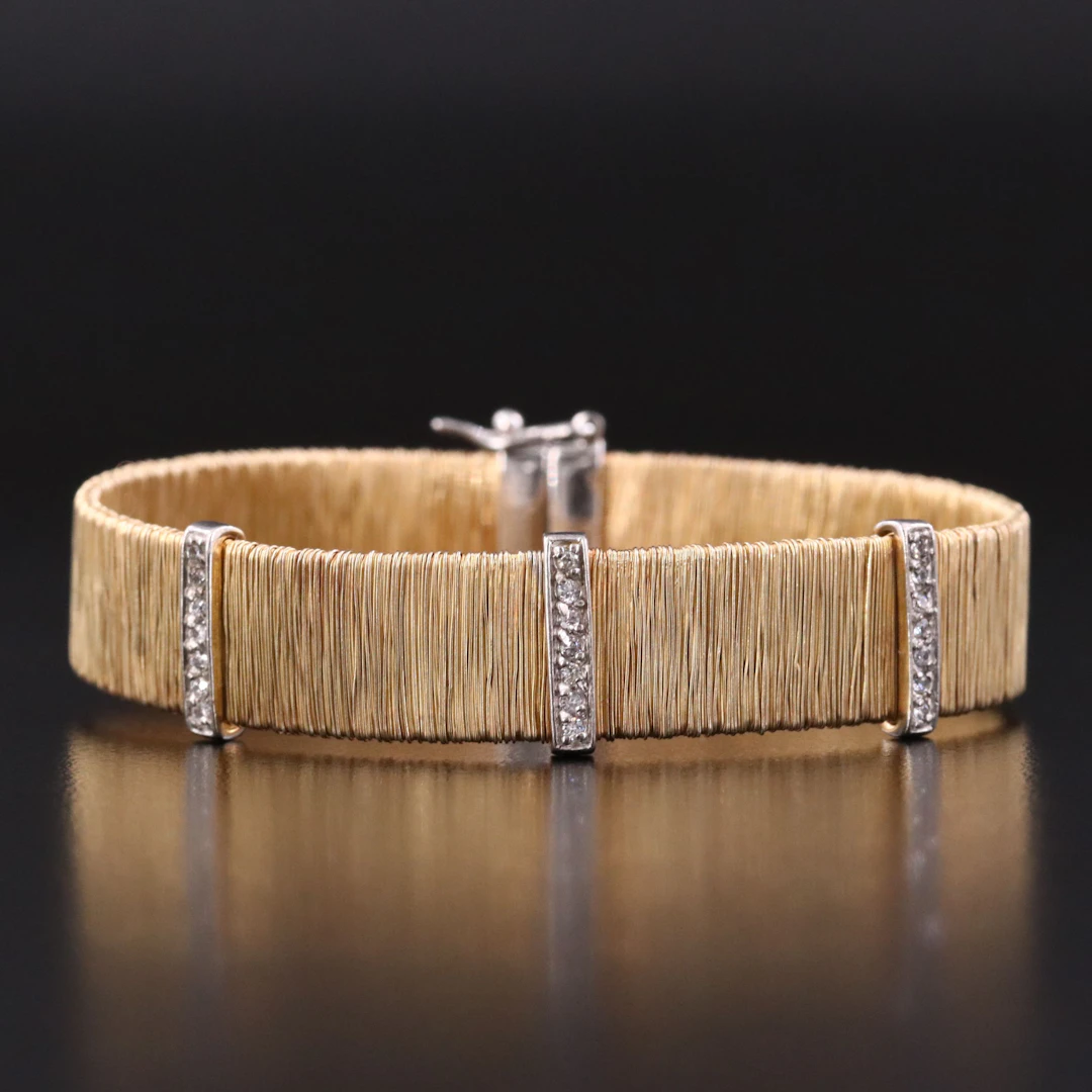 Sterling Wire Wrapped CZ Station Bracelet