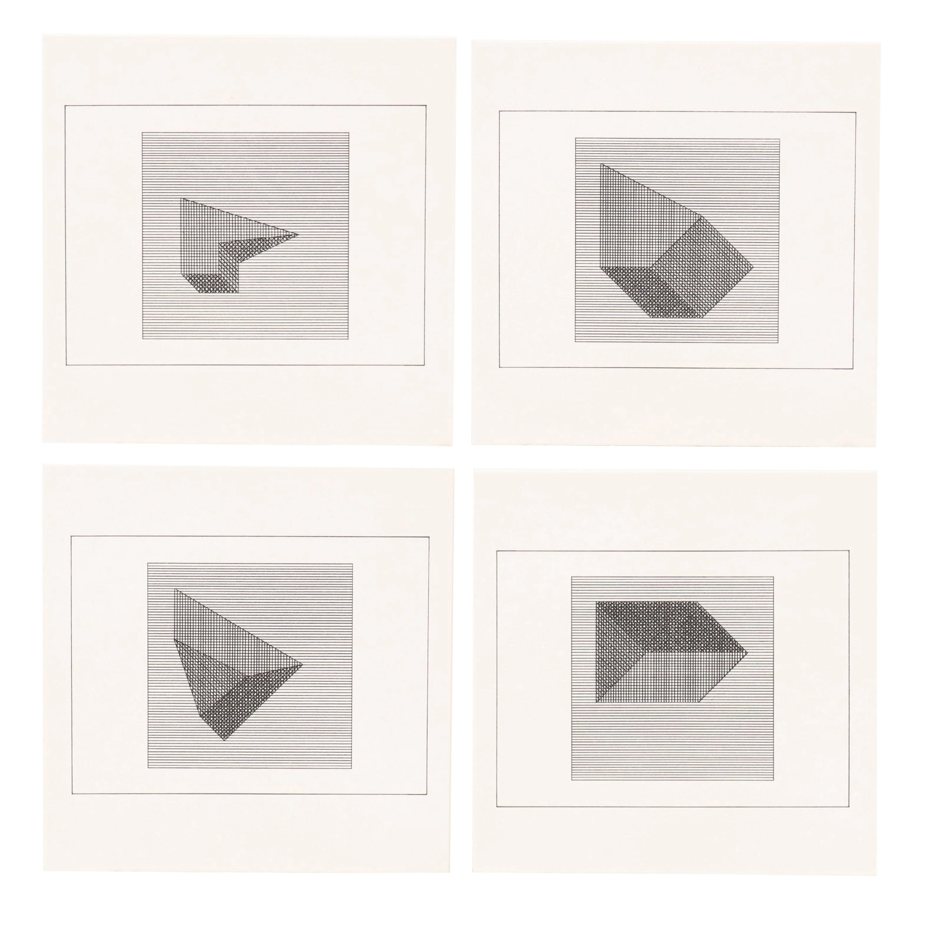 Sol LeWitt Op Art Silkscreen Plates from "Ficciones," 1984