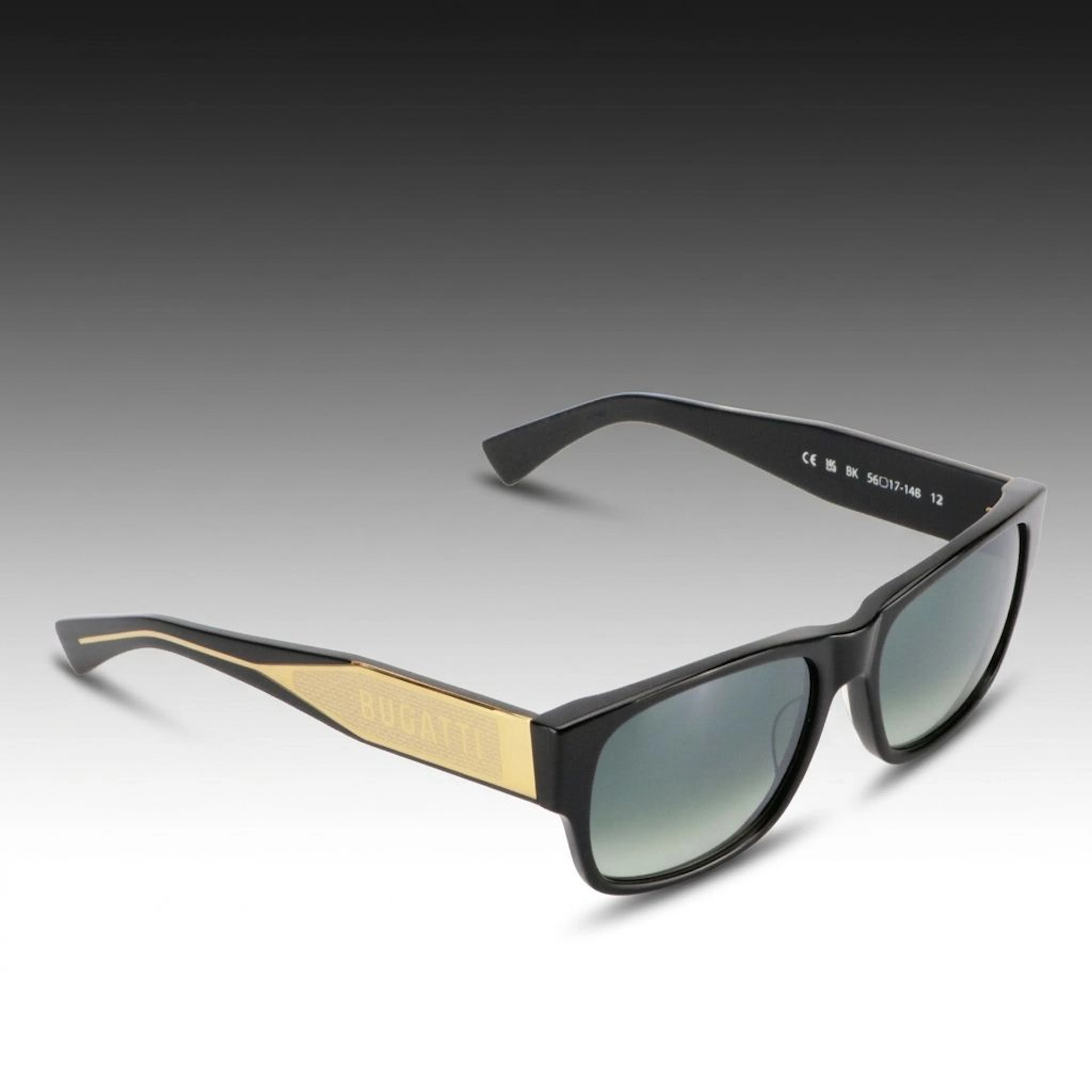 Bugatti 12 Handcrafted Square Sunglasses with Case and Box