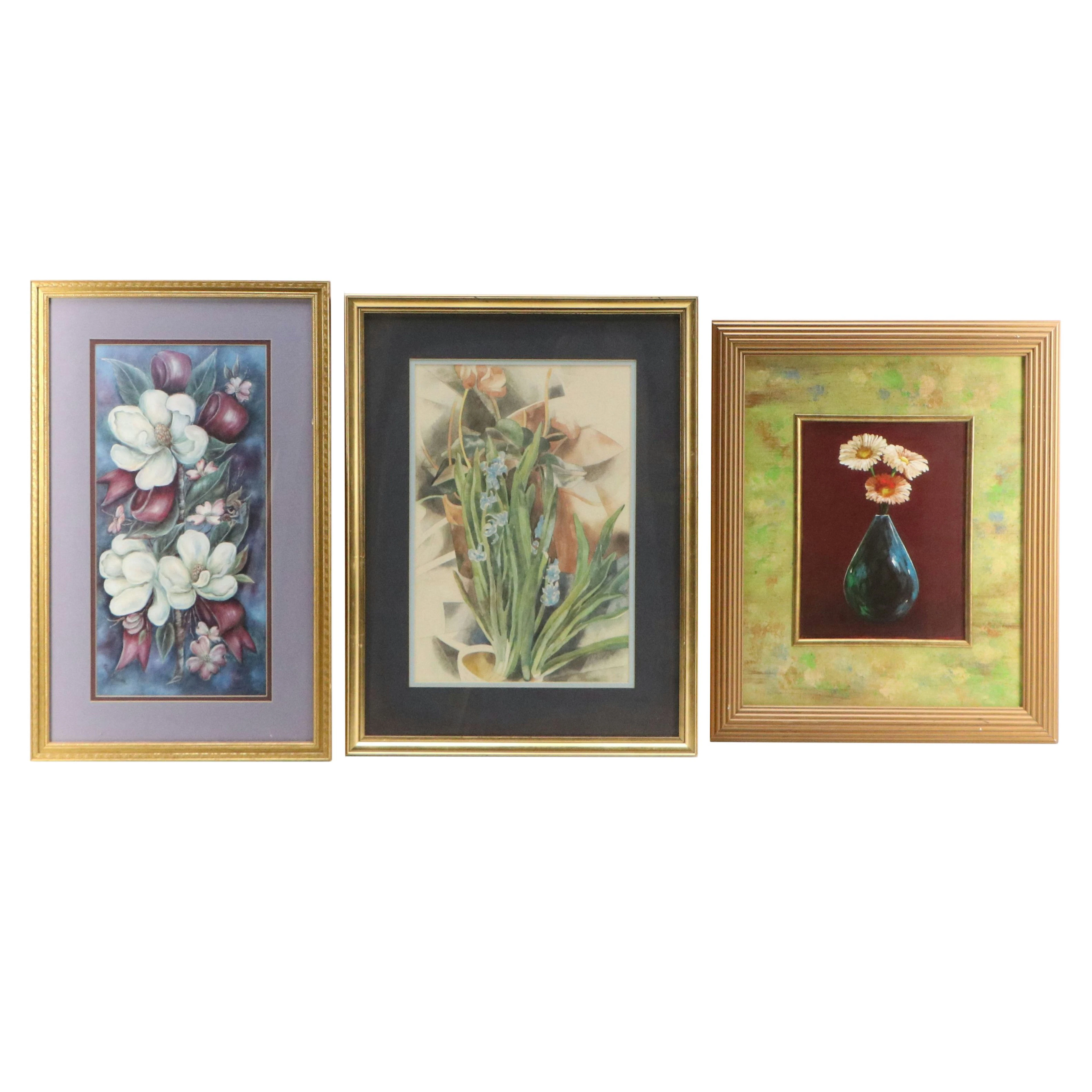 Floral Offset Lithographs Featuring "Flower Study No.1" After Charles Demuth