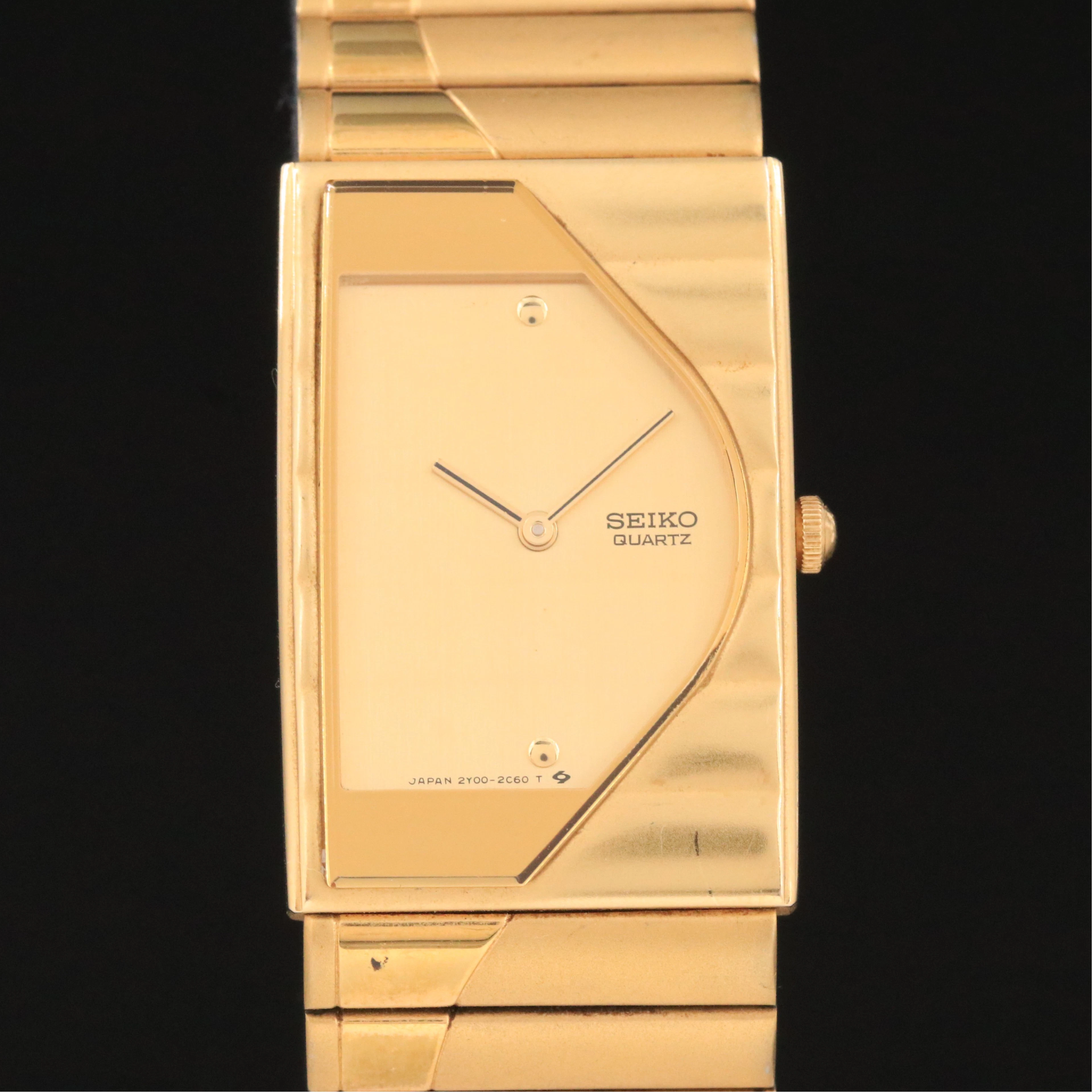Seiko Asymetrical Gold Tone Quartz Dress Watch