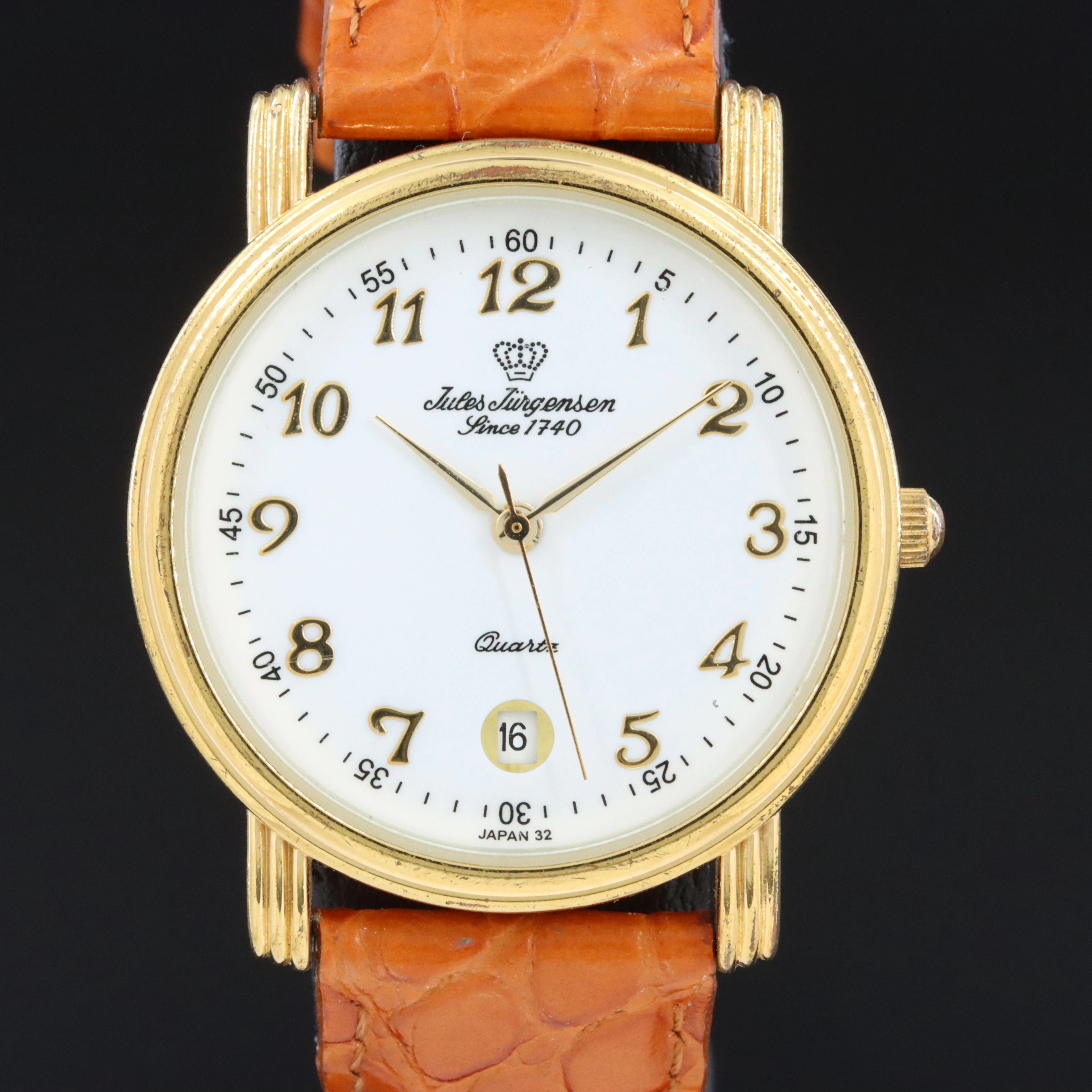Jules Jurgensen Gold-Tone Quartz Dress Watch Model #7522
