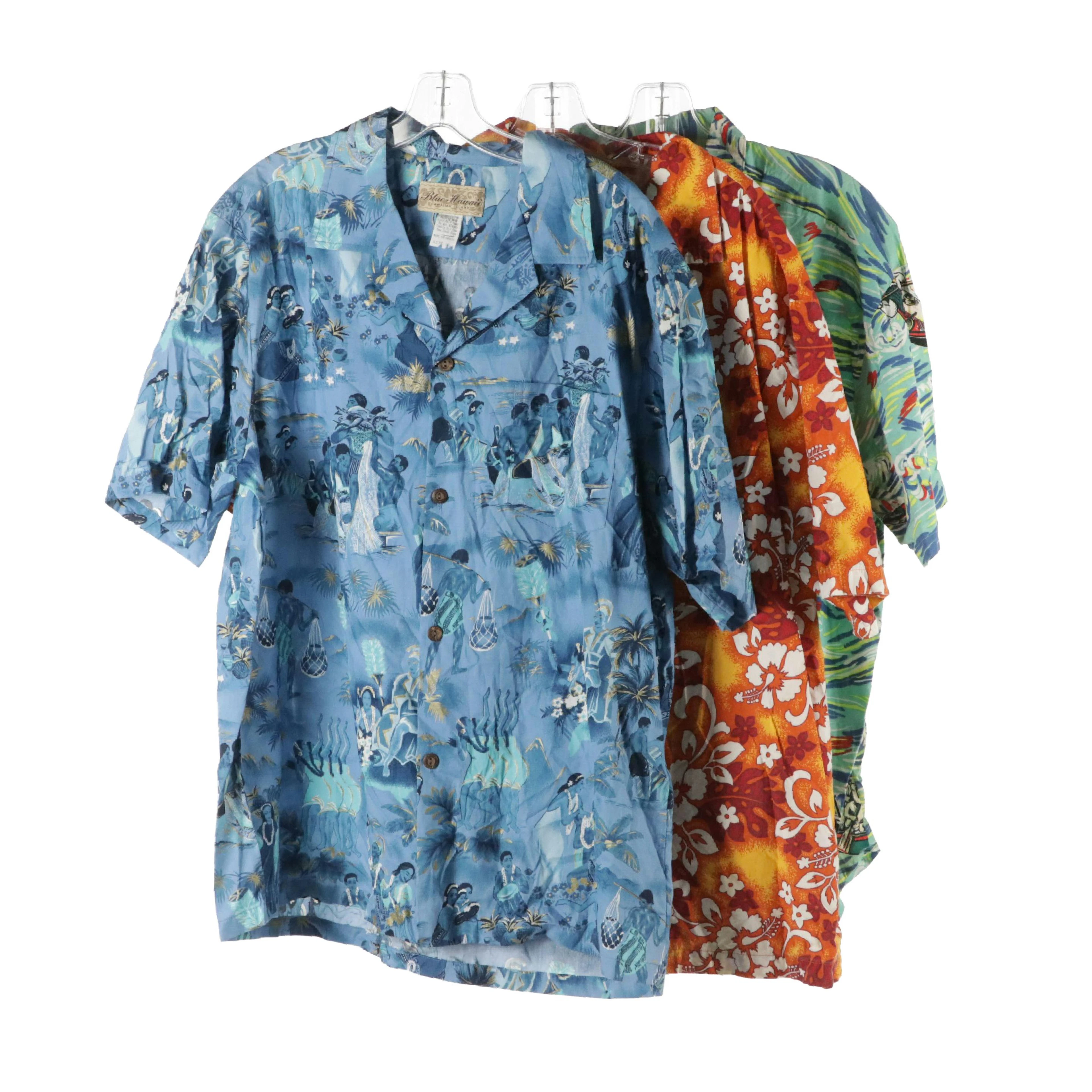 Men's Blue Hawaii, Bullhead and Big Dogs Hawaiian Shirts