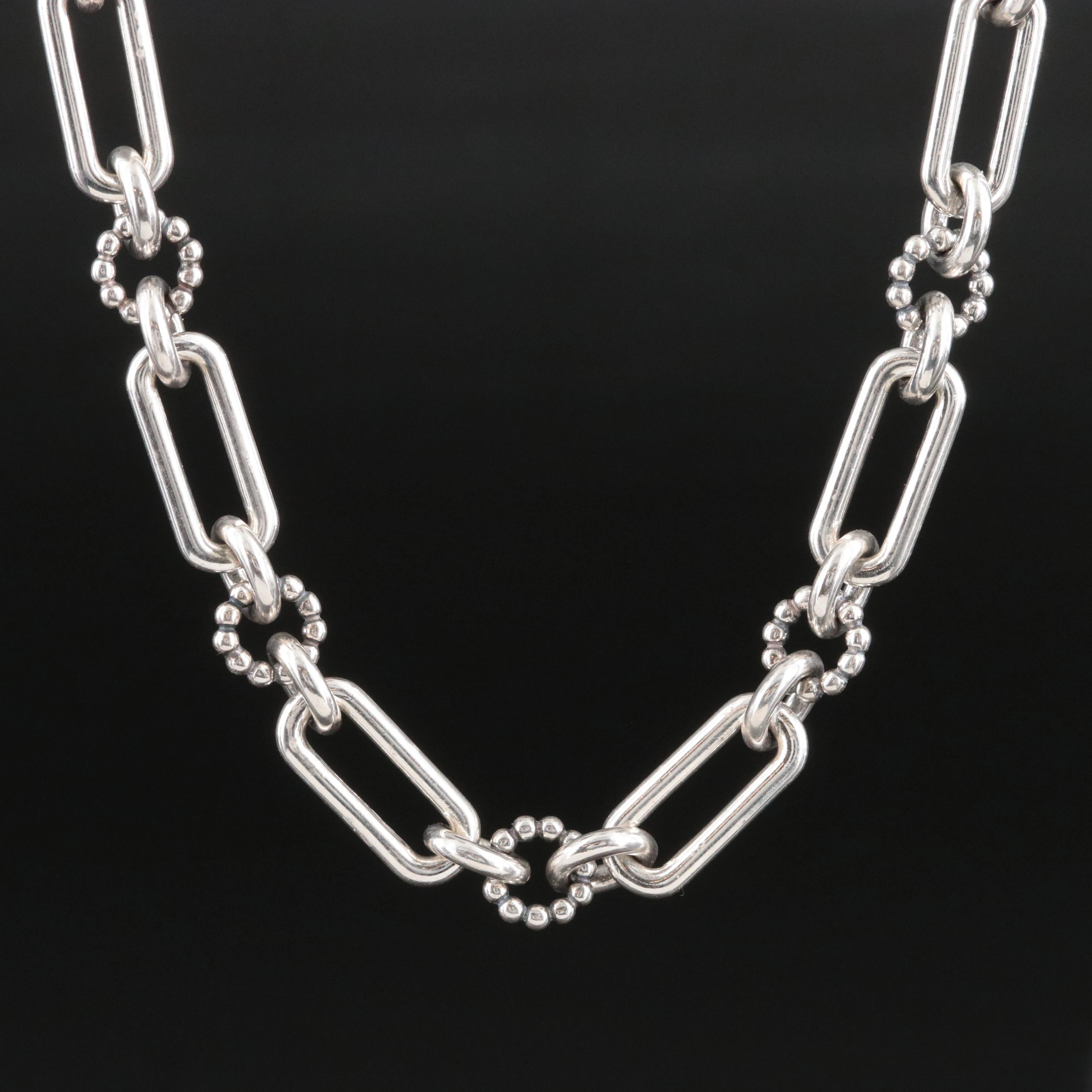 Lagos Signature Caviar Sterling Link Necklace
