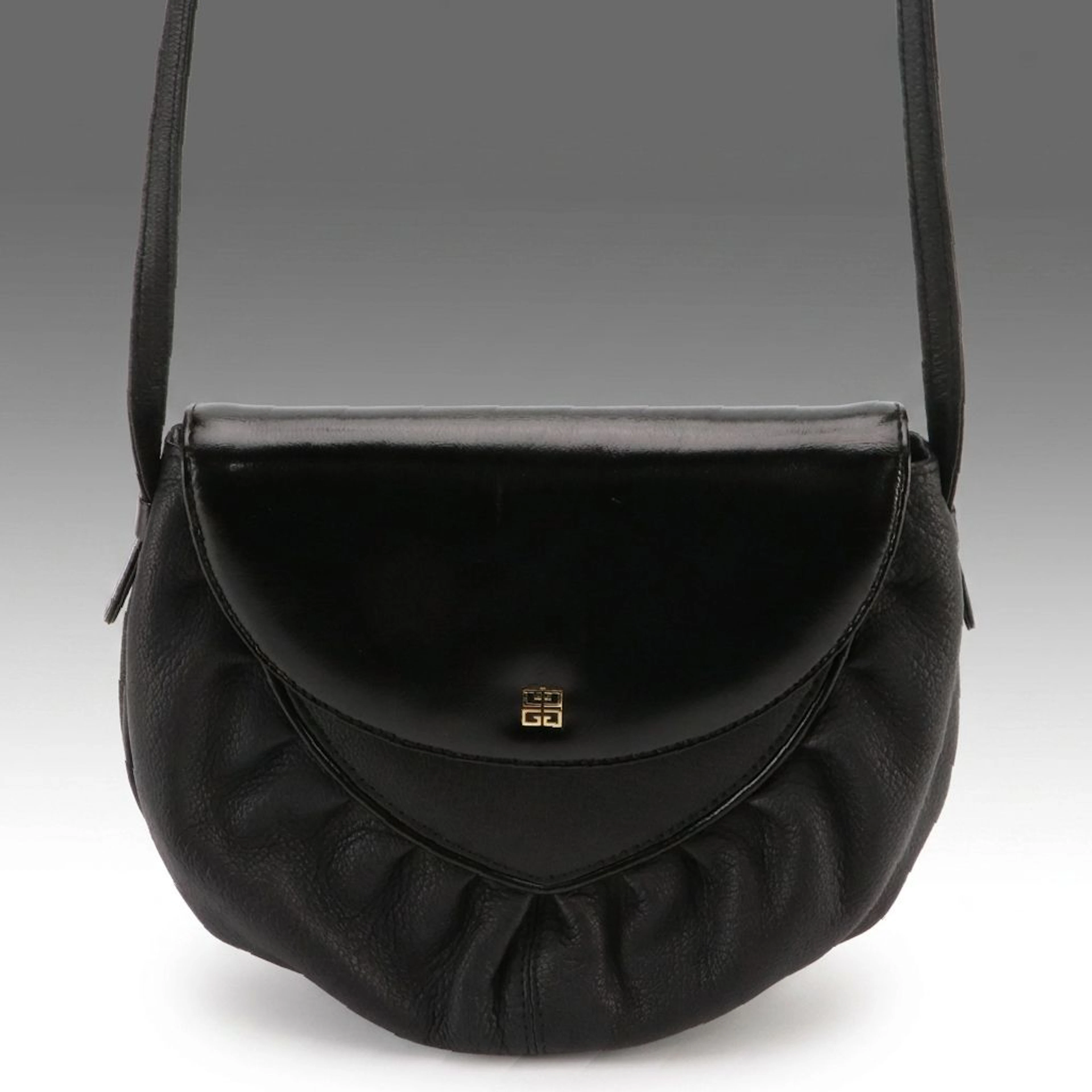 Givenchy Sacs Pleated Leather Crossbody Bag with Box, Vintage