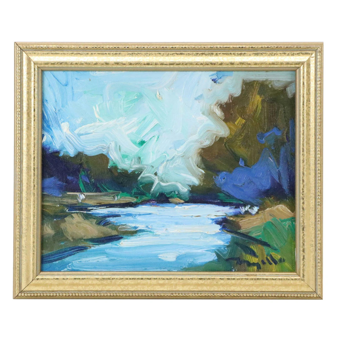 Jose Trujillo Abstract Landscape Oil Painting, 21st Century