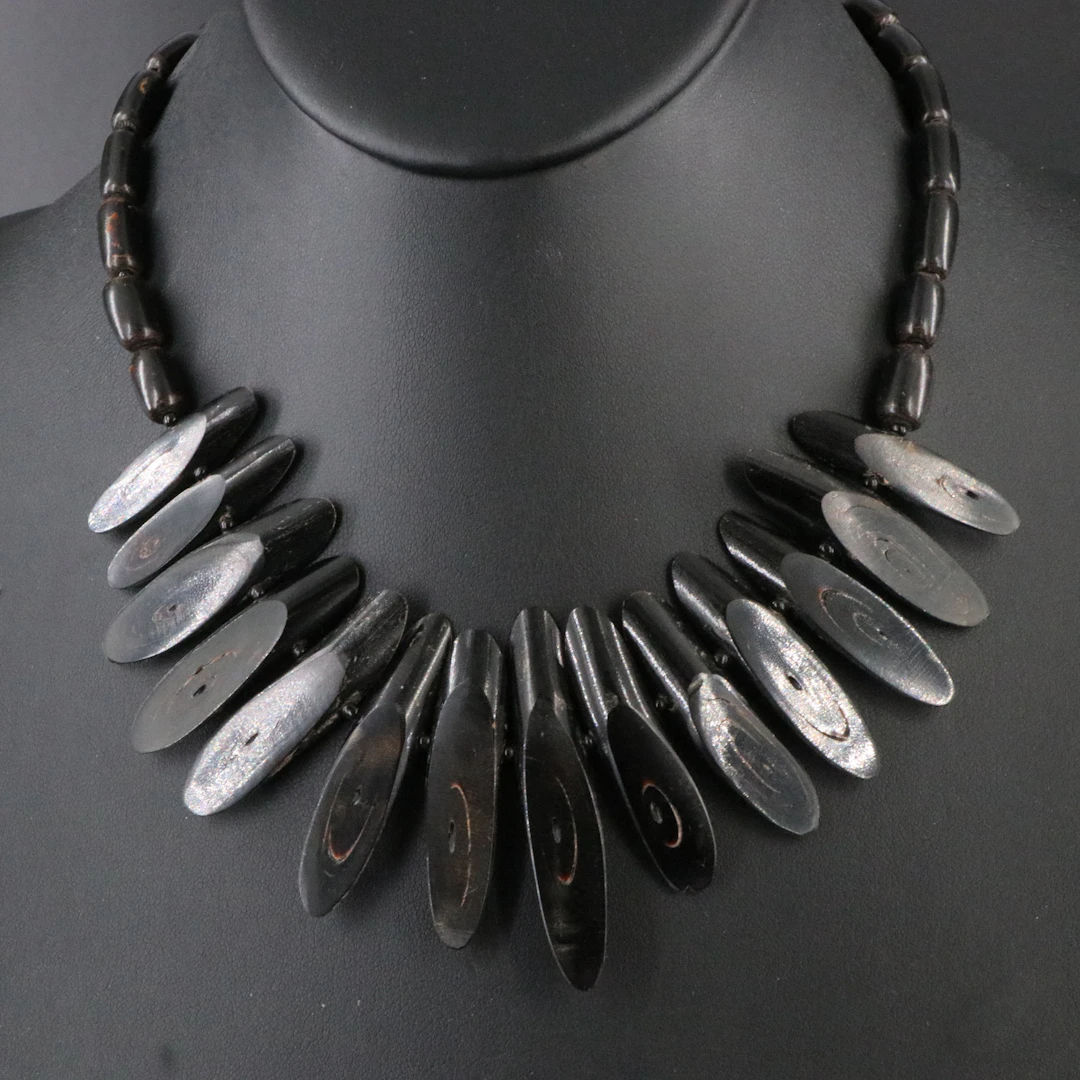 Black Coral Fringe Necklace