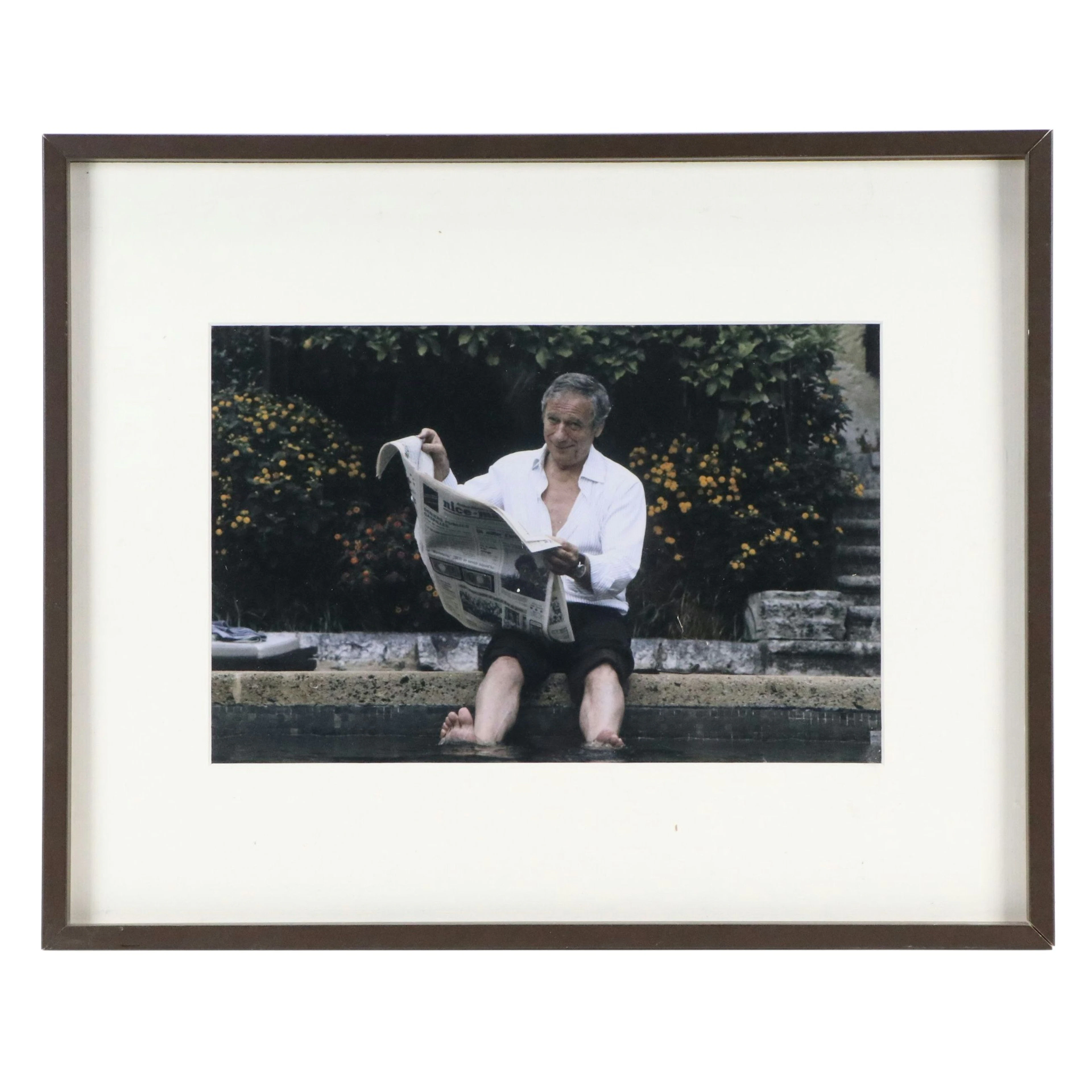 Photograph After Jean-Claude Deutsch of Yves Montand in Saint-Paul, Circa 1982