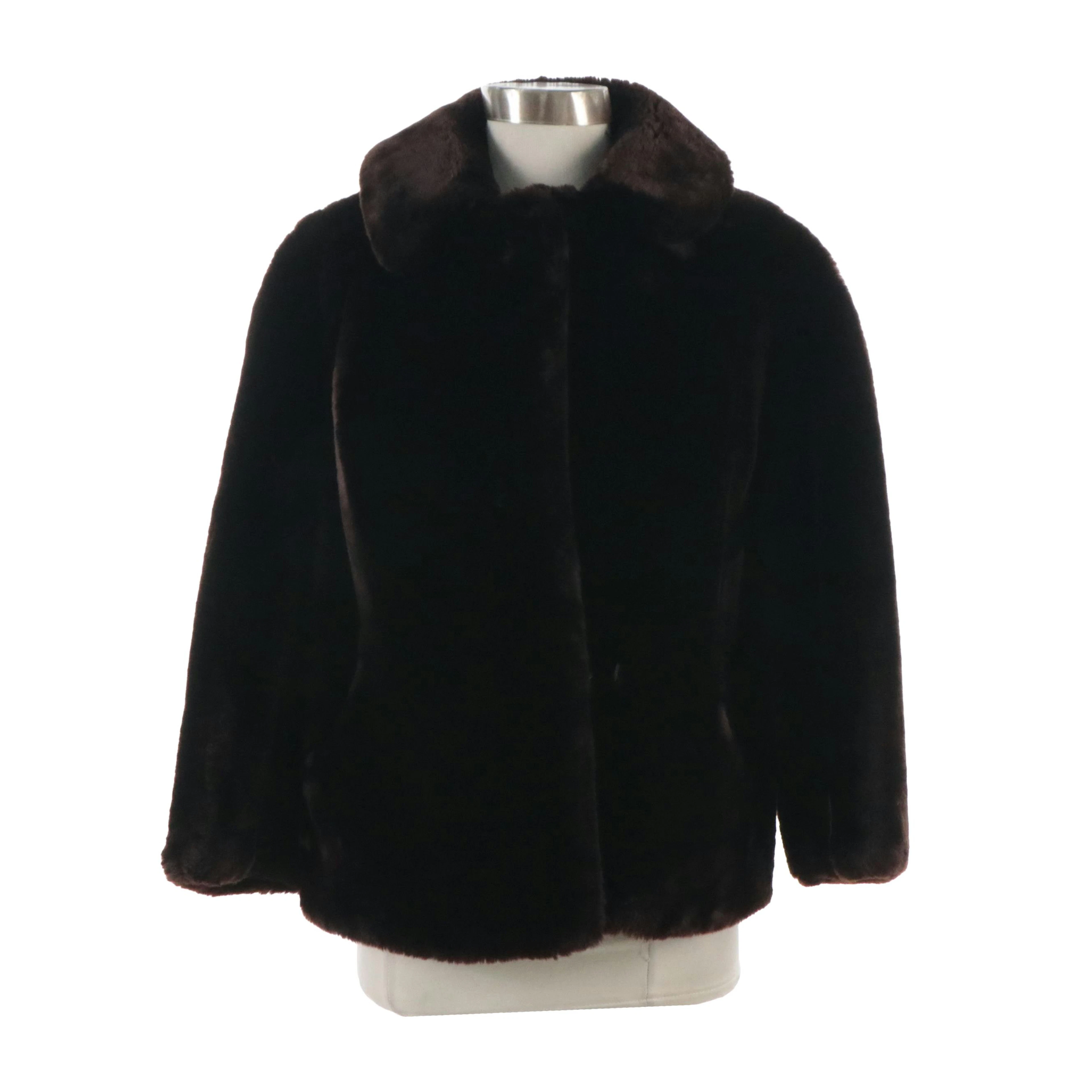Mouton Fur Boxy Jacket from Thal's, Mid-20th Century