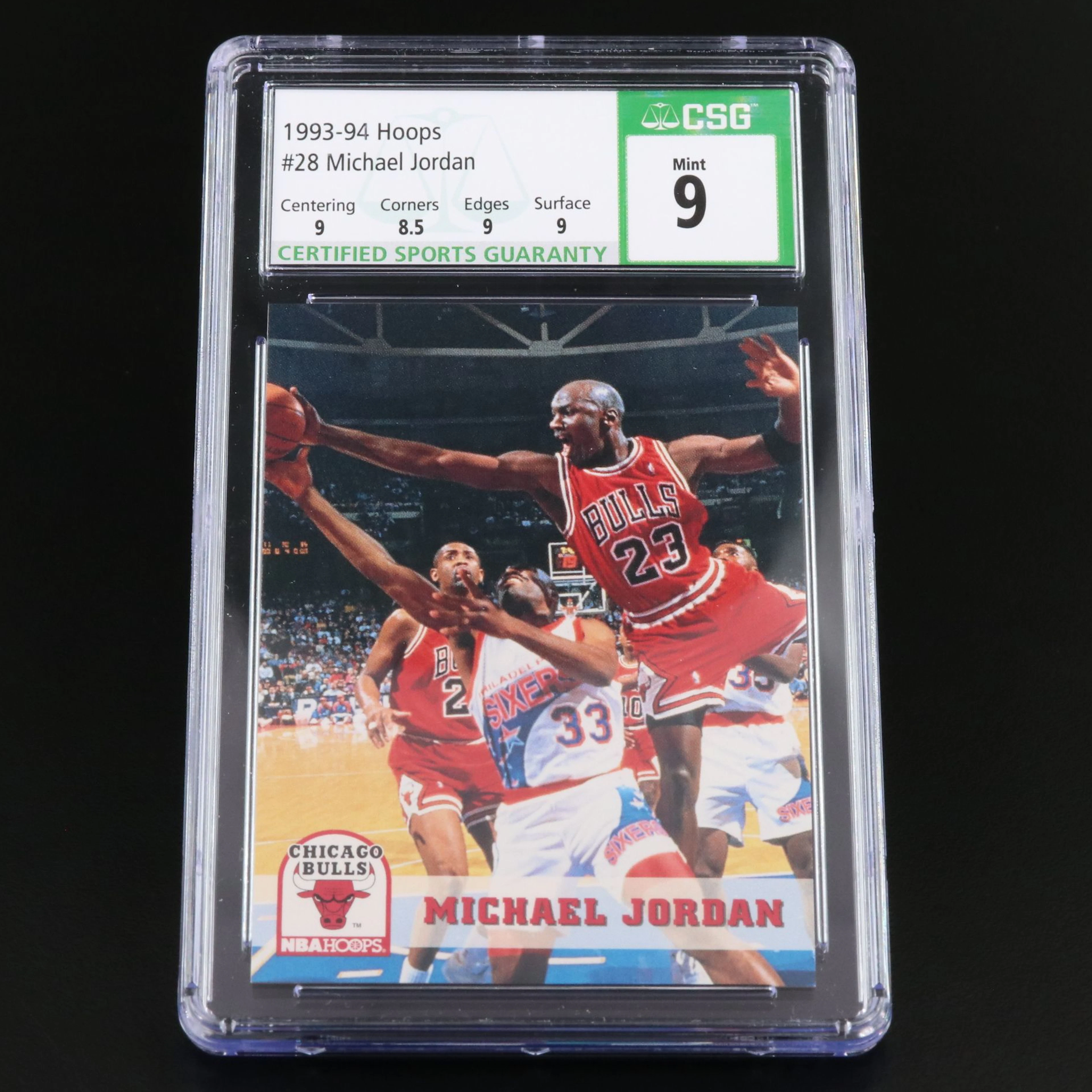 1993-94 NBA Hoops Michael Jordan Chicago Bulls Basketball Card Graded CSG 9