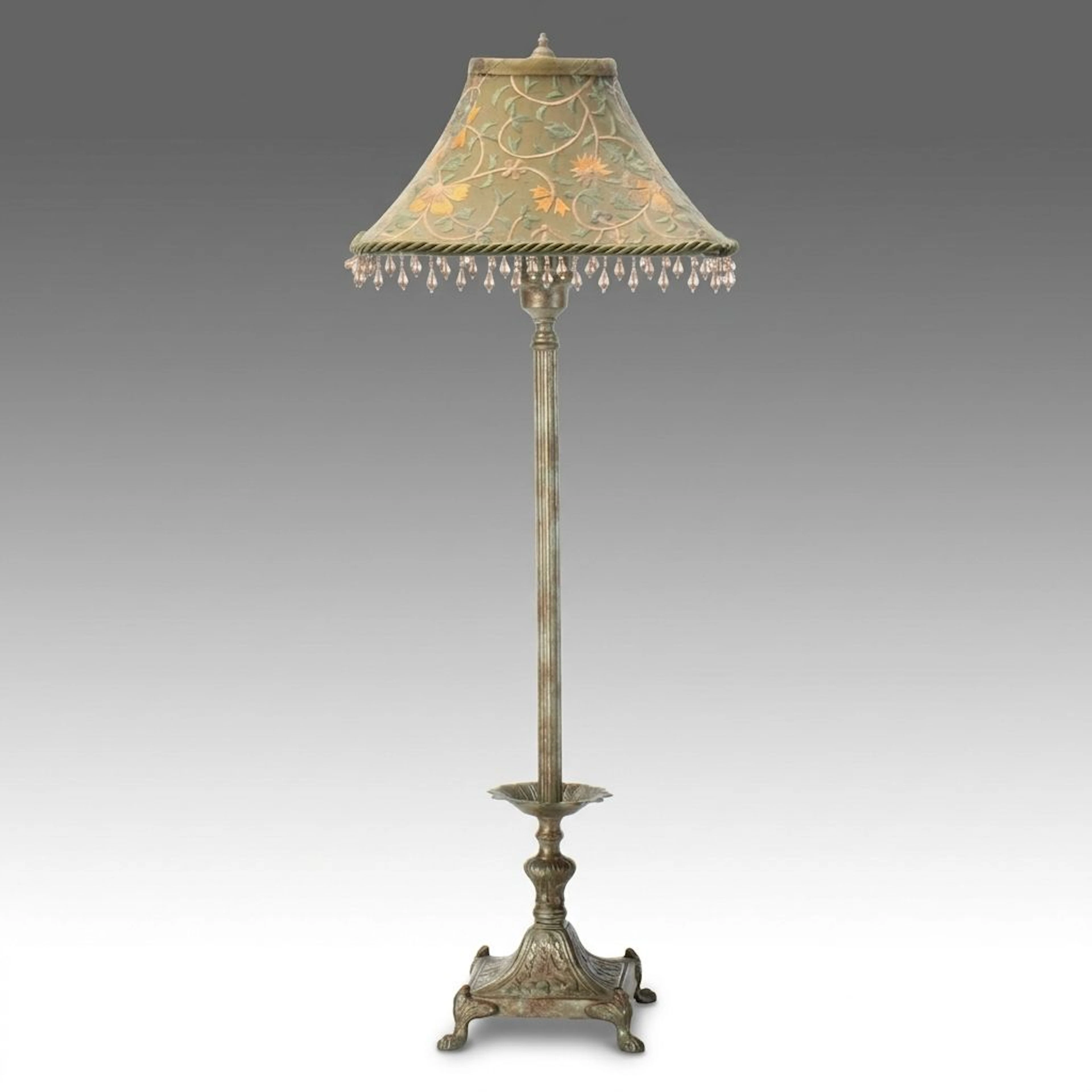 Frederick Cooper French Provincial Style Table Lamp with Floral Embroidery