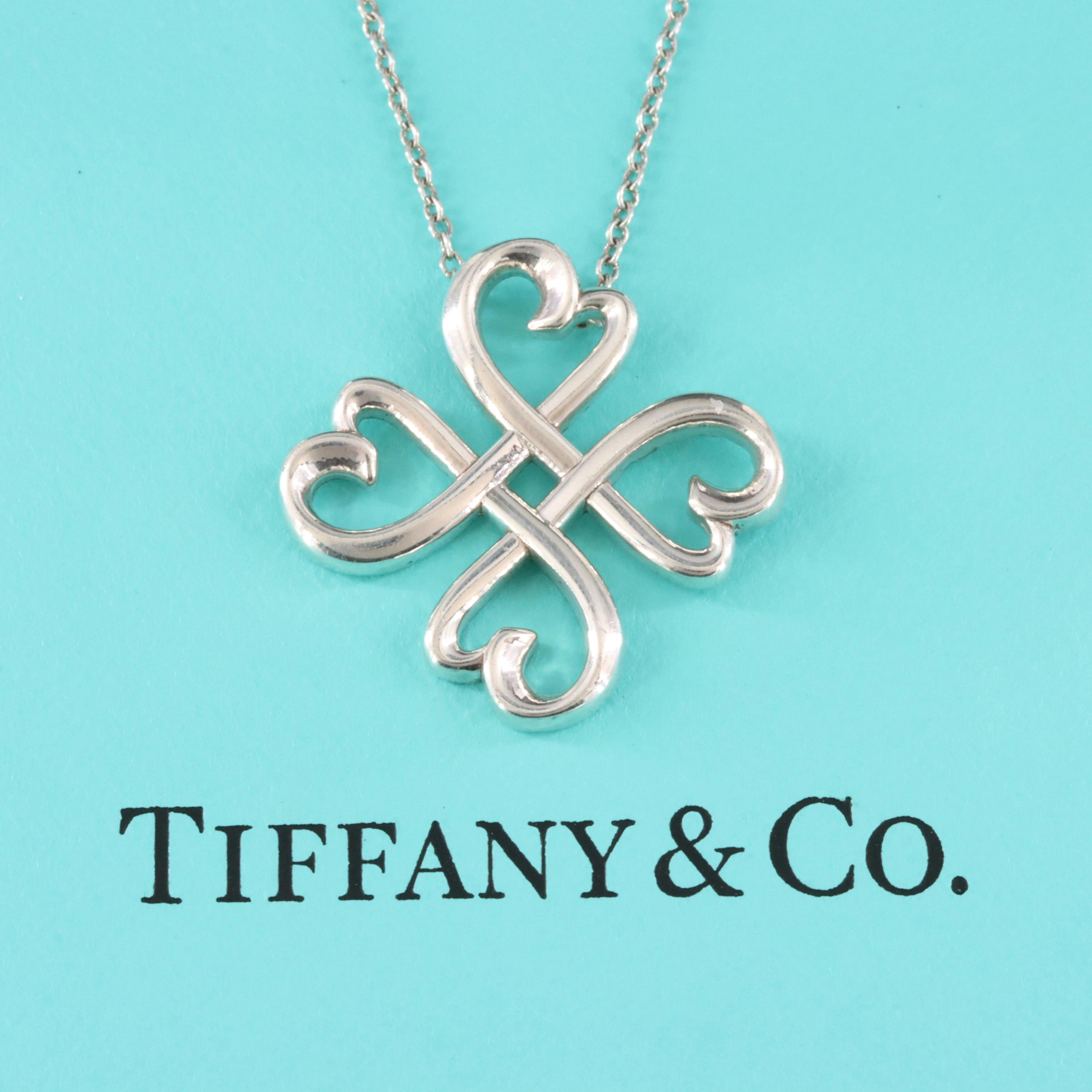 Paloma Picasso for Tiffany & Co. Loving Heart Sterling Clover Necklace
