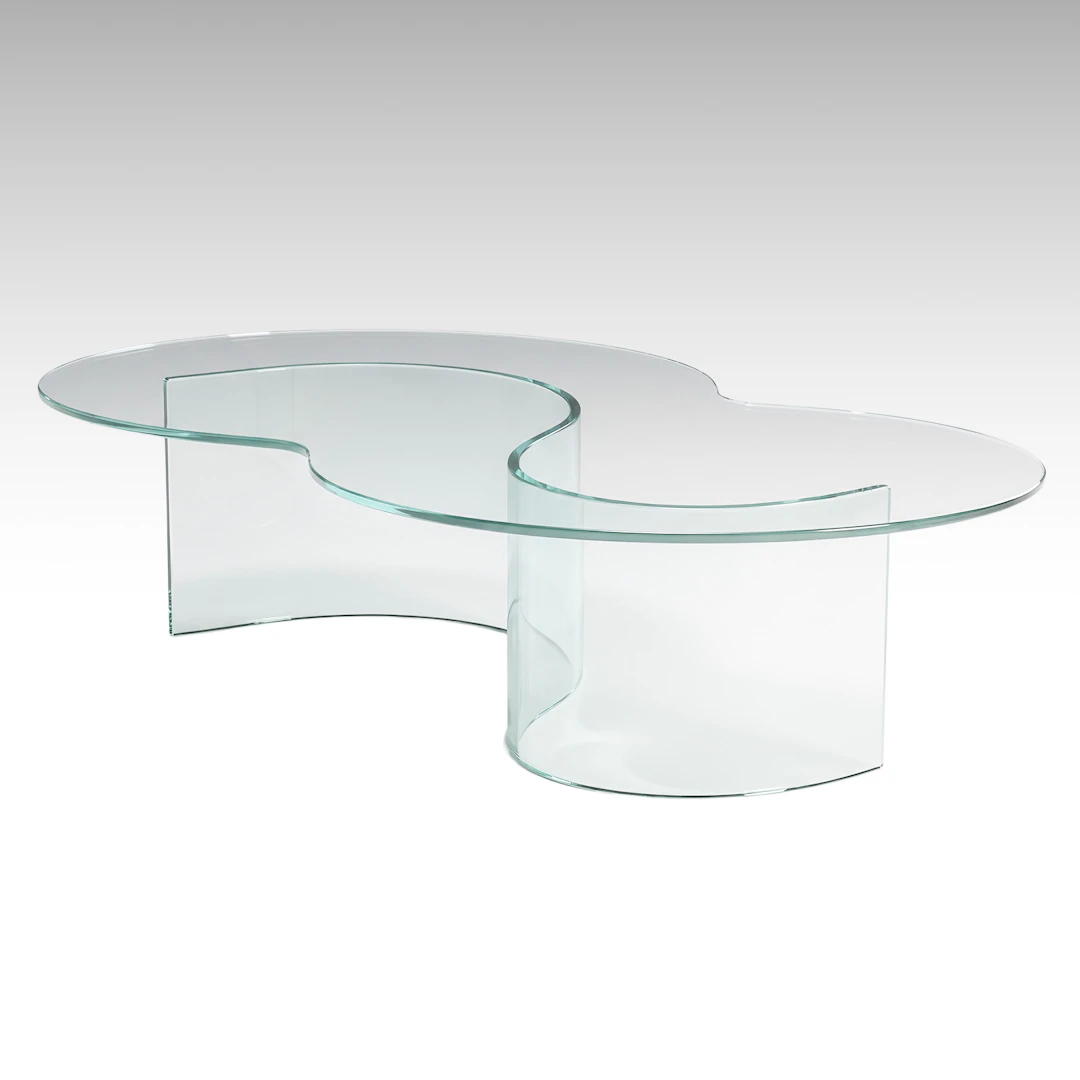 Contemporary Formed Glass Wave Coffee Table