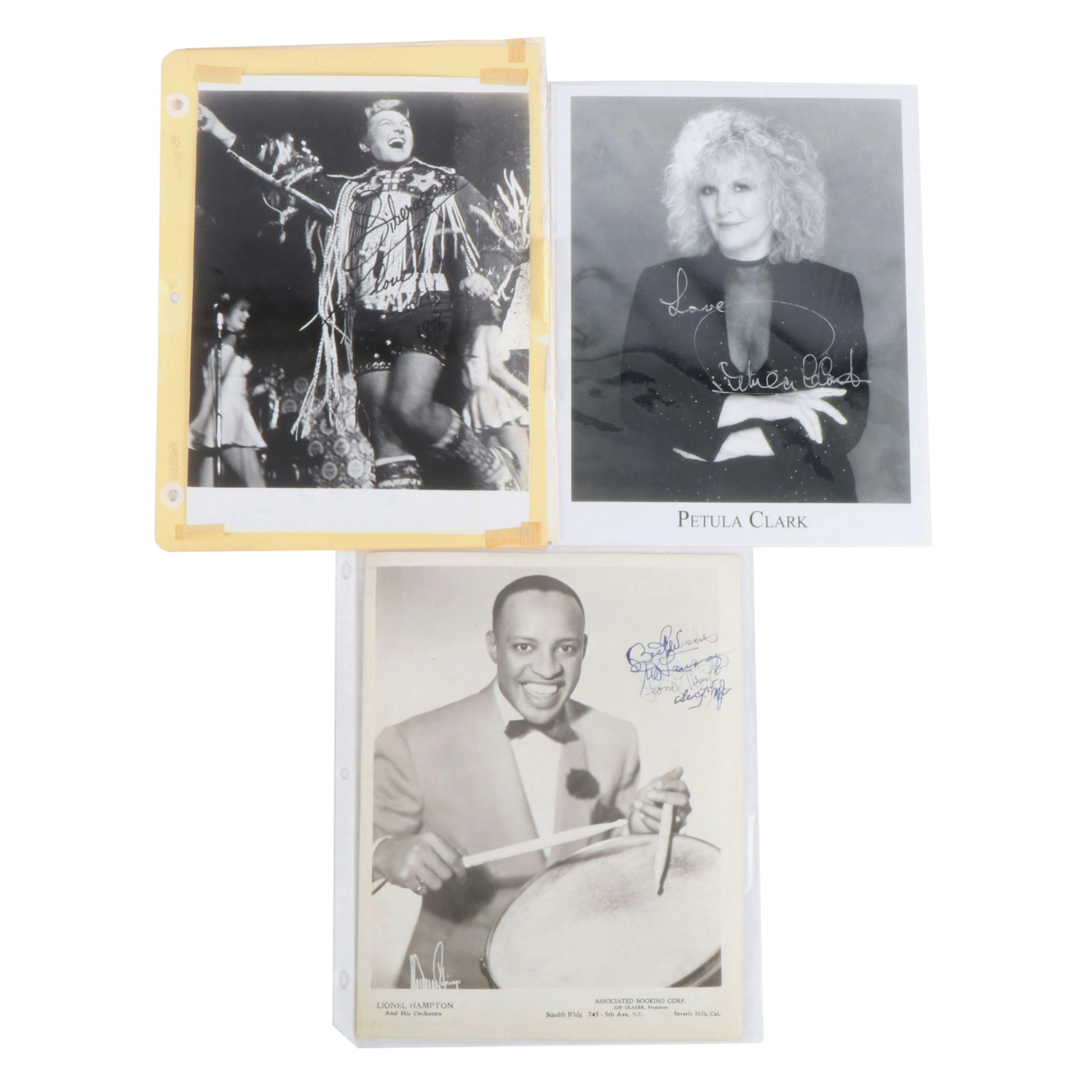 Three Signed Musician Items, Including Lionel Hampton and Petula Clark