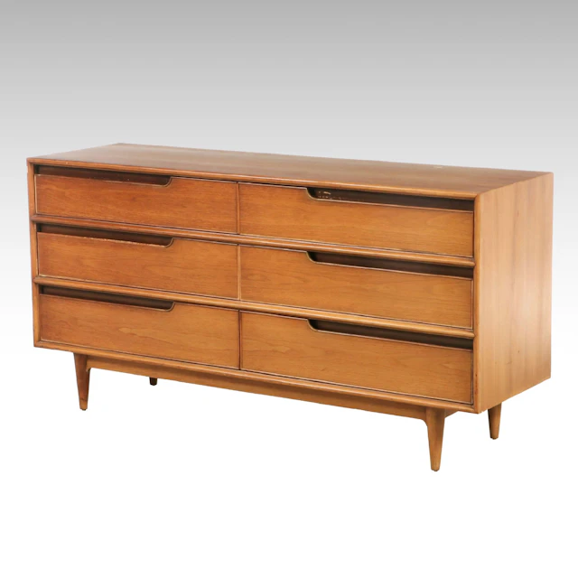 Henredon Mid Century Modern Walnut Six-Drawer Chest