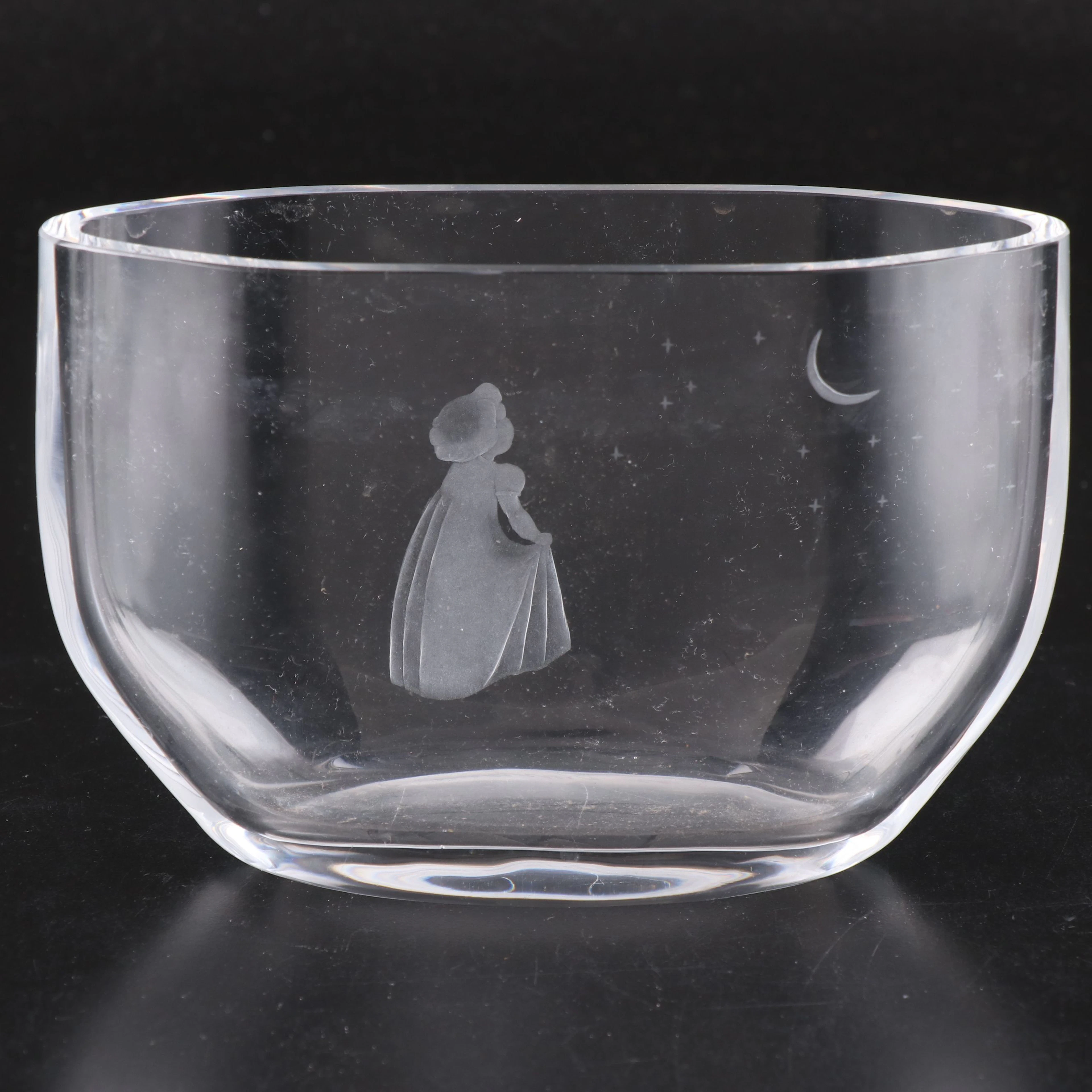 Edvin Öhrström for Orrefors "Wish to the Moon" Crystal Vase