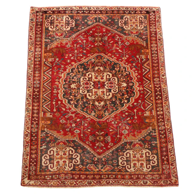 3'5 x 5'1 Hand-Knotted Persian Qashqai Area Rug