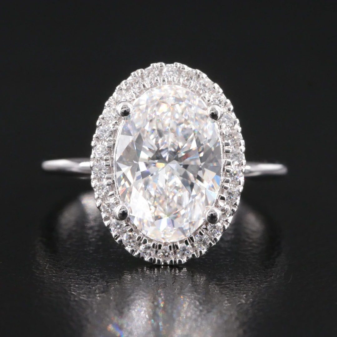 14K 3.27 CTW Lab Grown Diamond Ring with IGI Online Report