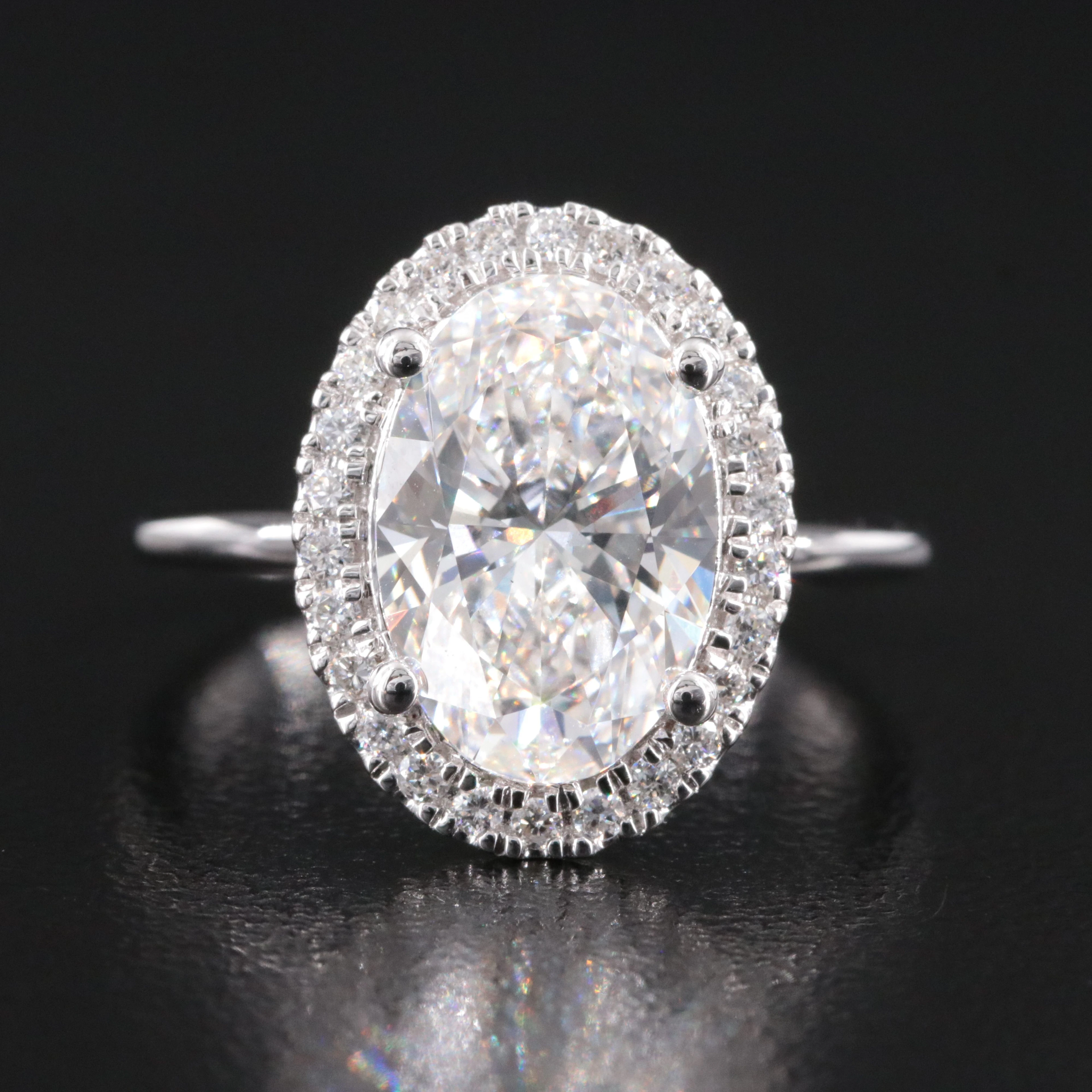 14K 3.27 CTW Lab Grown Diamond Ring with IGI Online Report