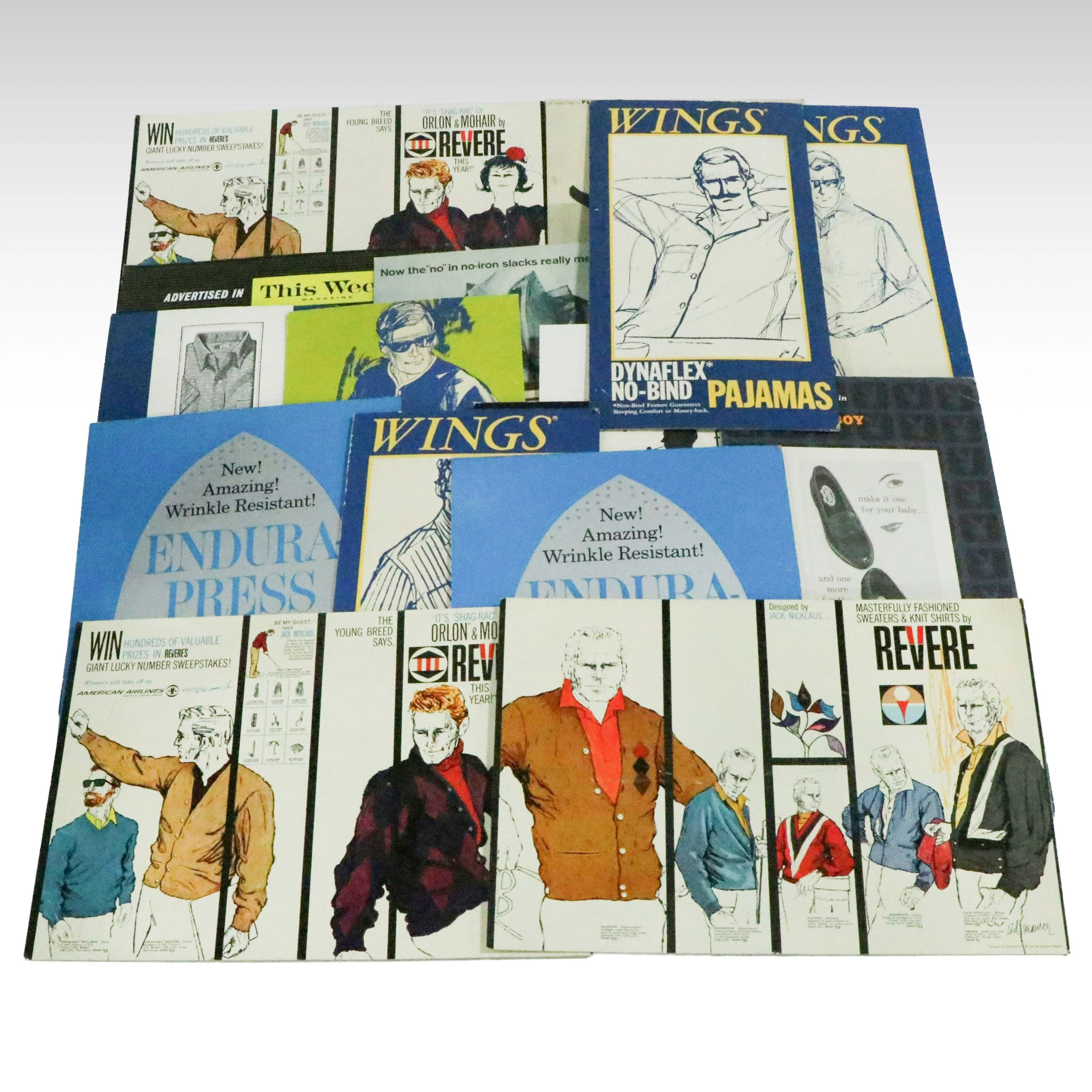 Men's Clothing Advertisement Boards, Mid to Late 20th Century