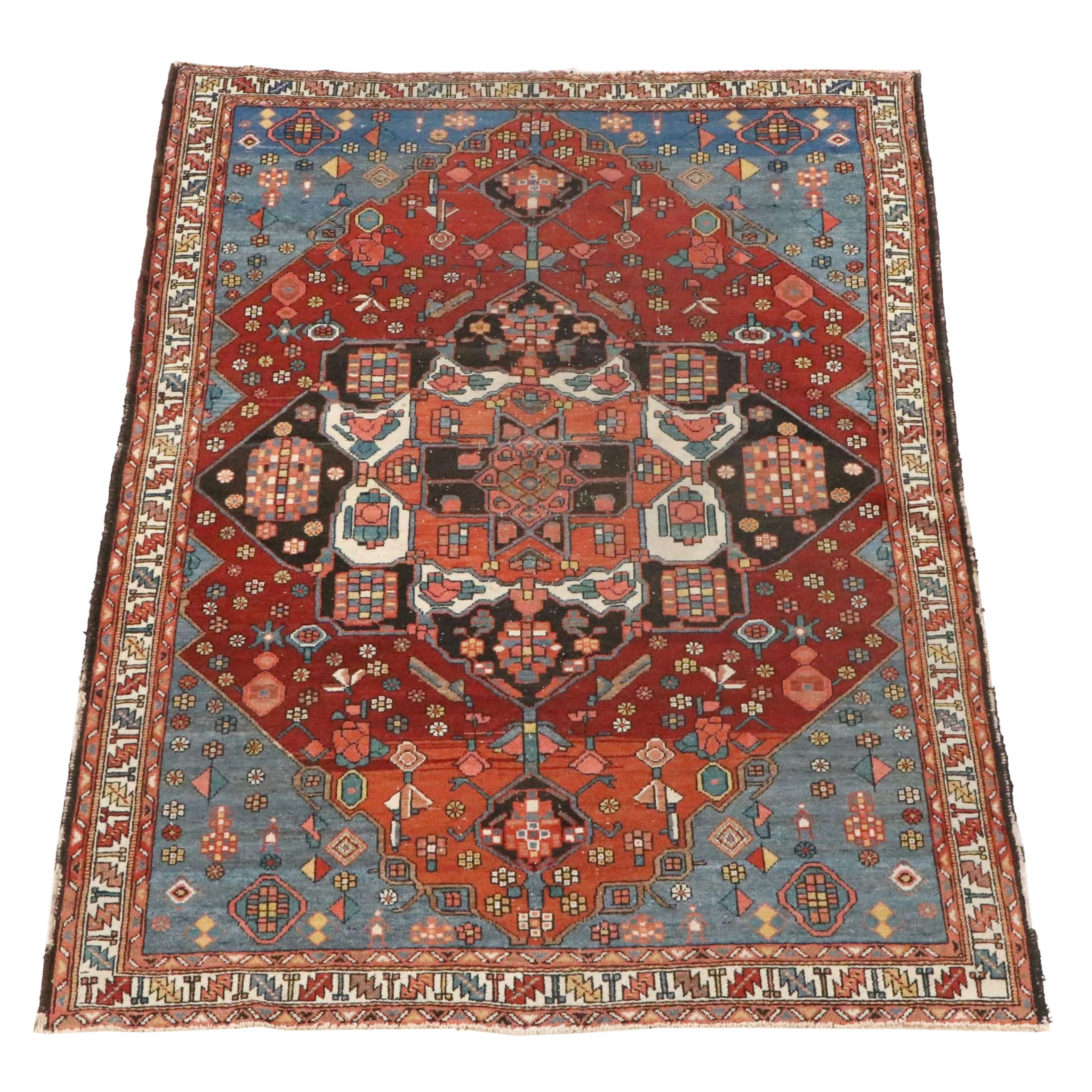 4'8 x 6'10 Hand-Knotted Persian Serapi Area Rug