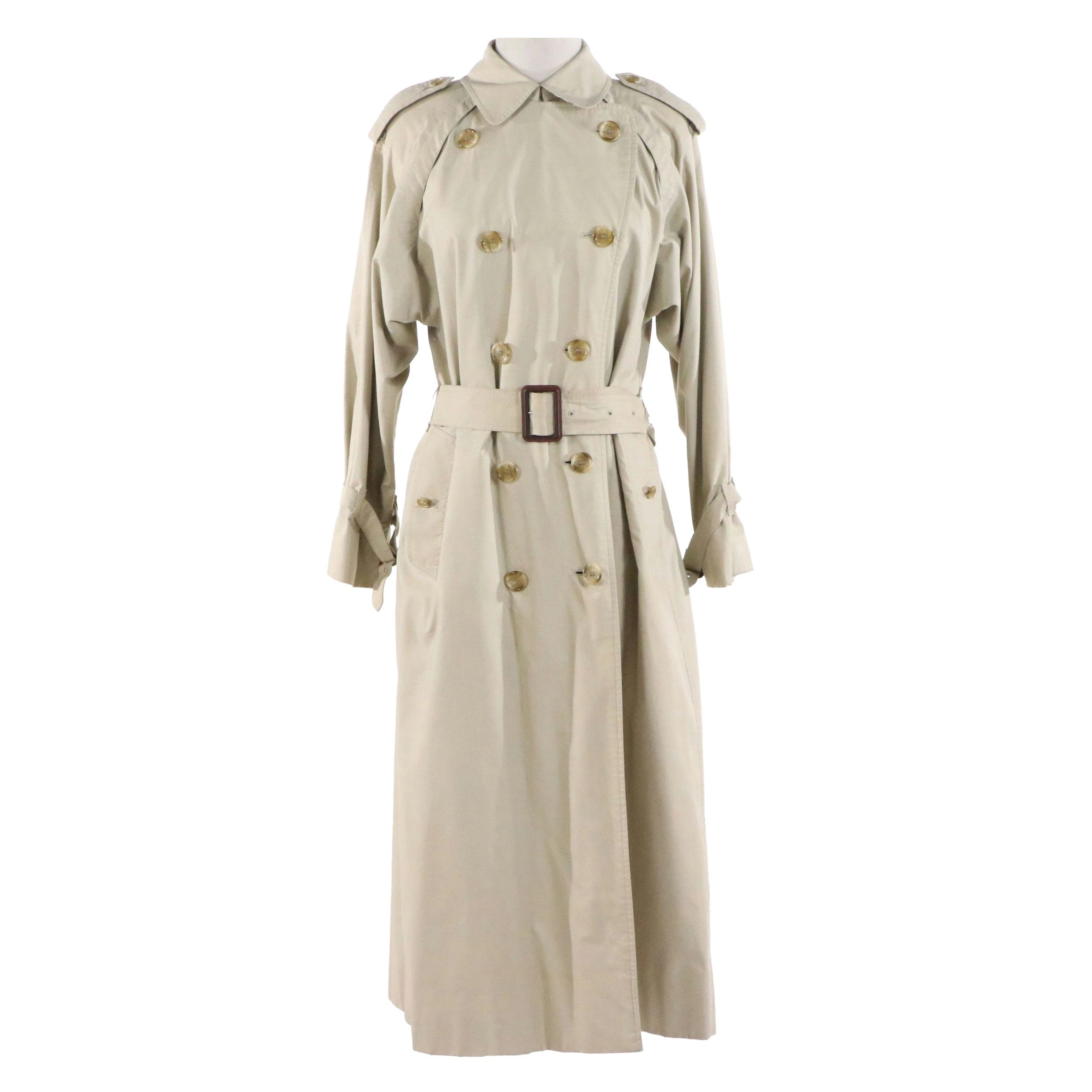 Burberrys Double-Breasted Gabardine Trench Coat, Vintage