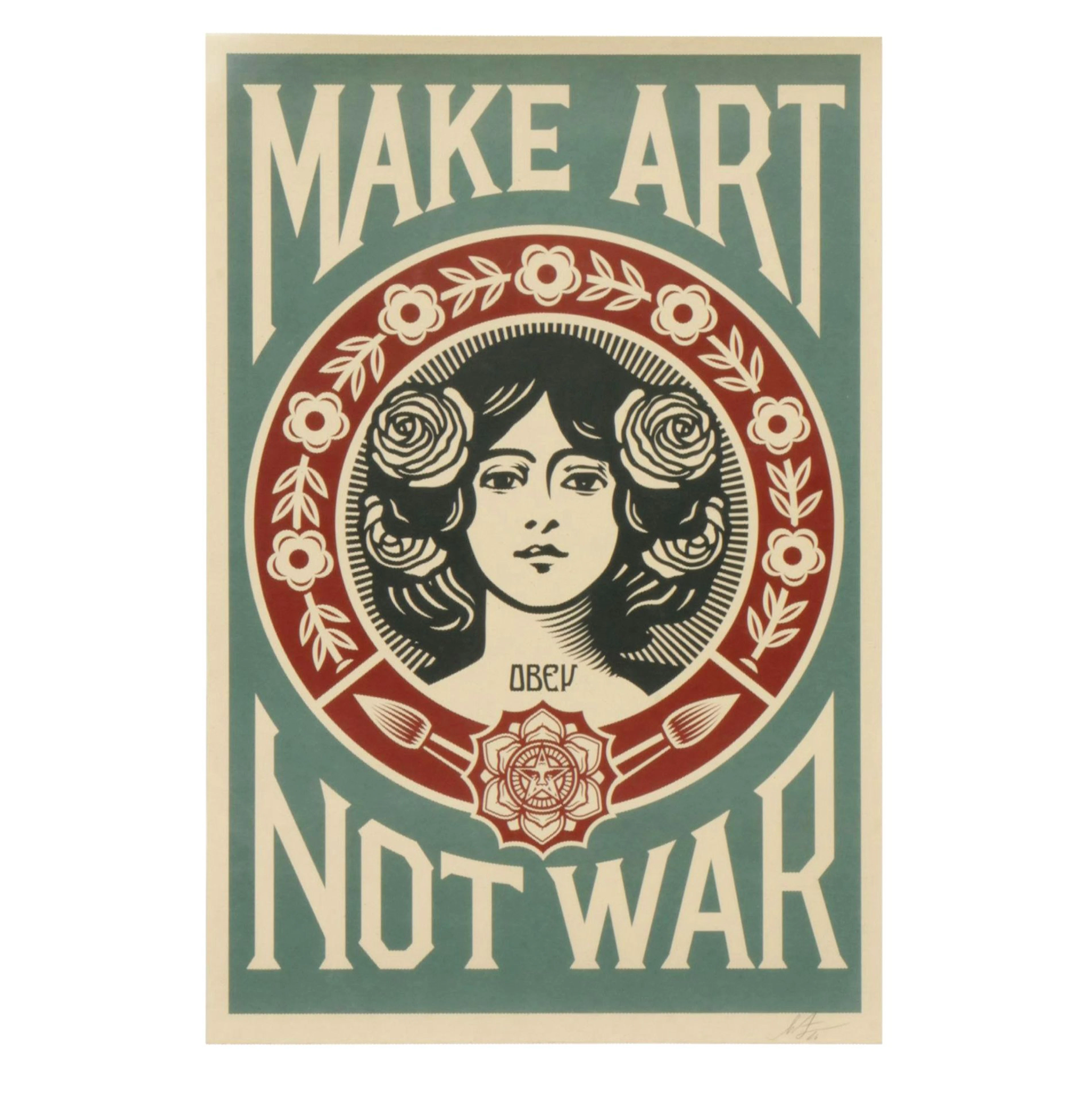Shepard Fairey Blue Colorway "Make Art, Not War" Offset Lithograph, 2026