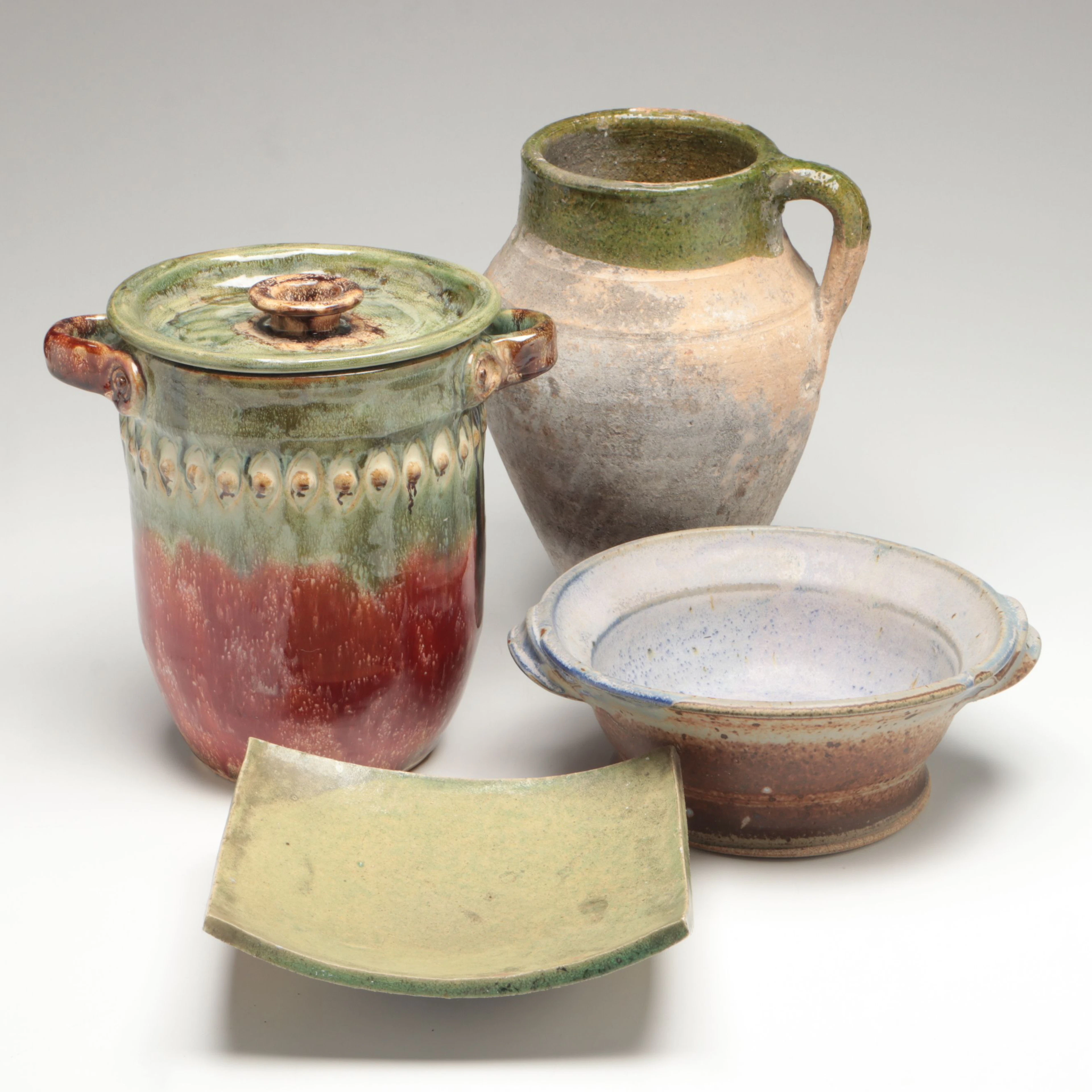 Jamie Art Pottery Crock with More Rustic Studio Pottery Table Décor
