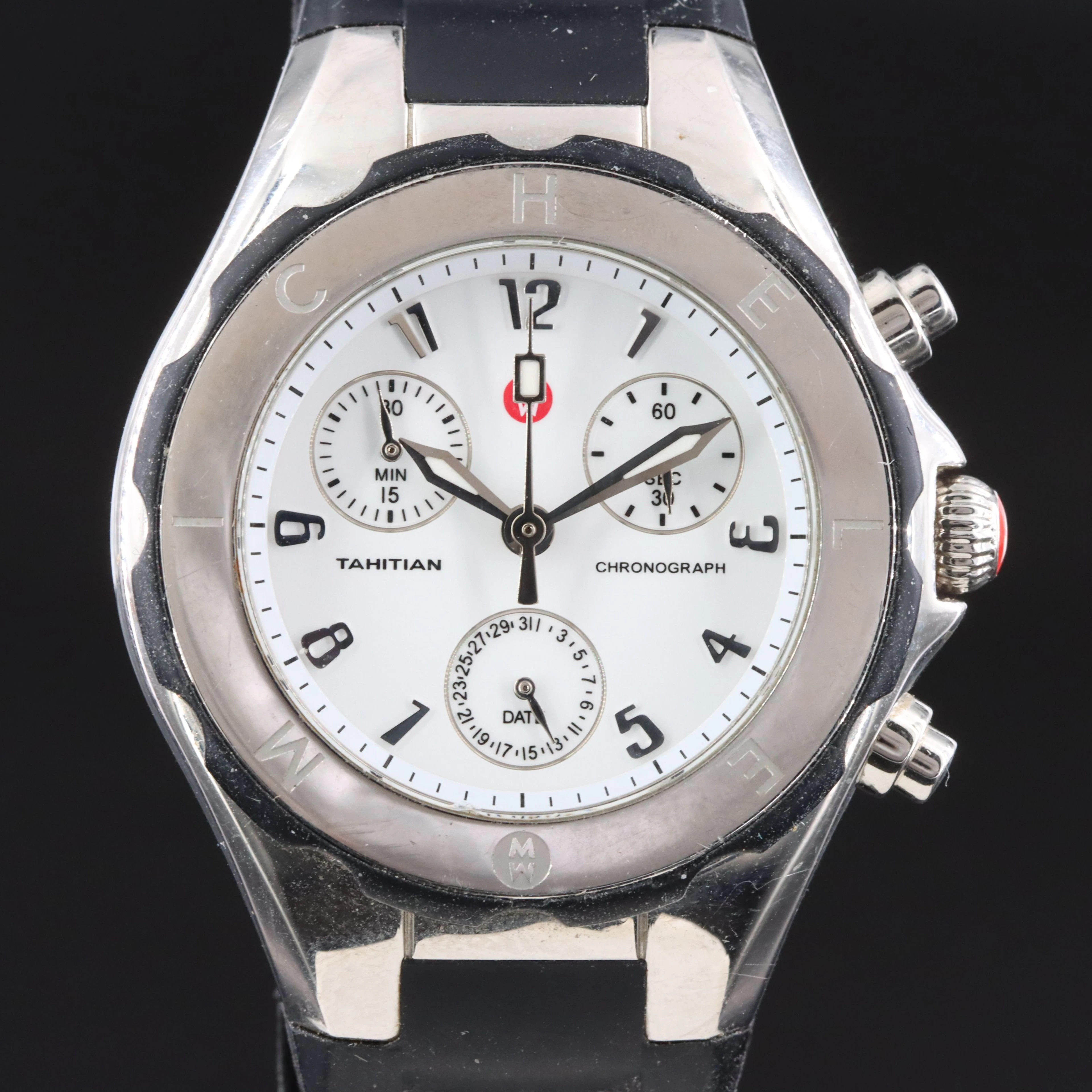Michele Tahitian Jelly Bean Stainless Steel Chronograph Watch