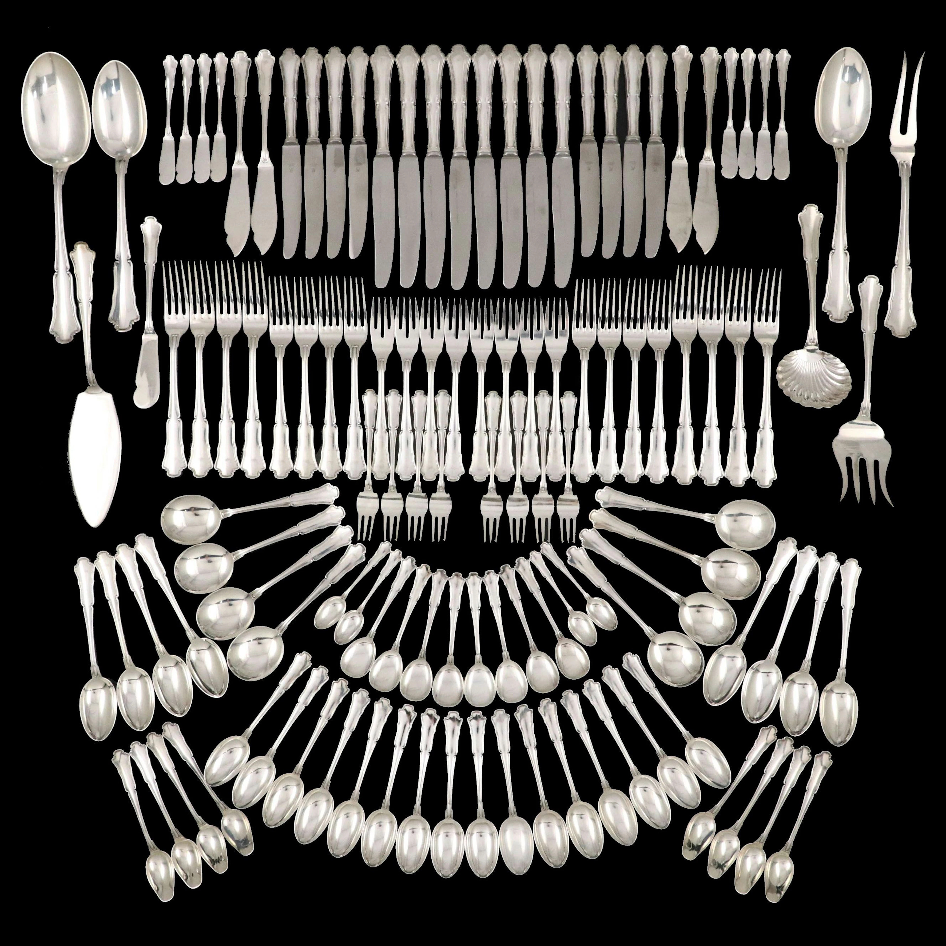 Buccellati "Savoy" Sterling Silver Flatware Service for Eight