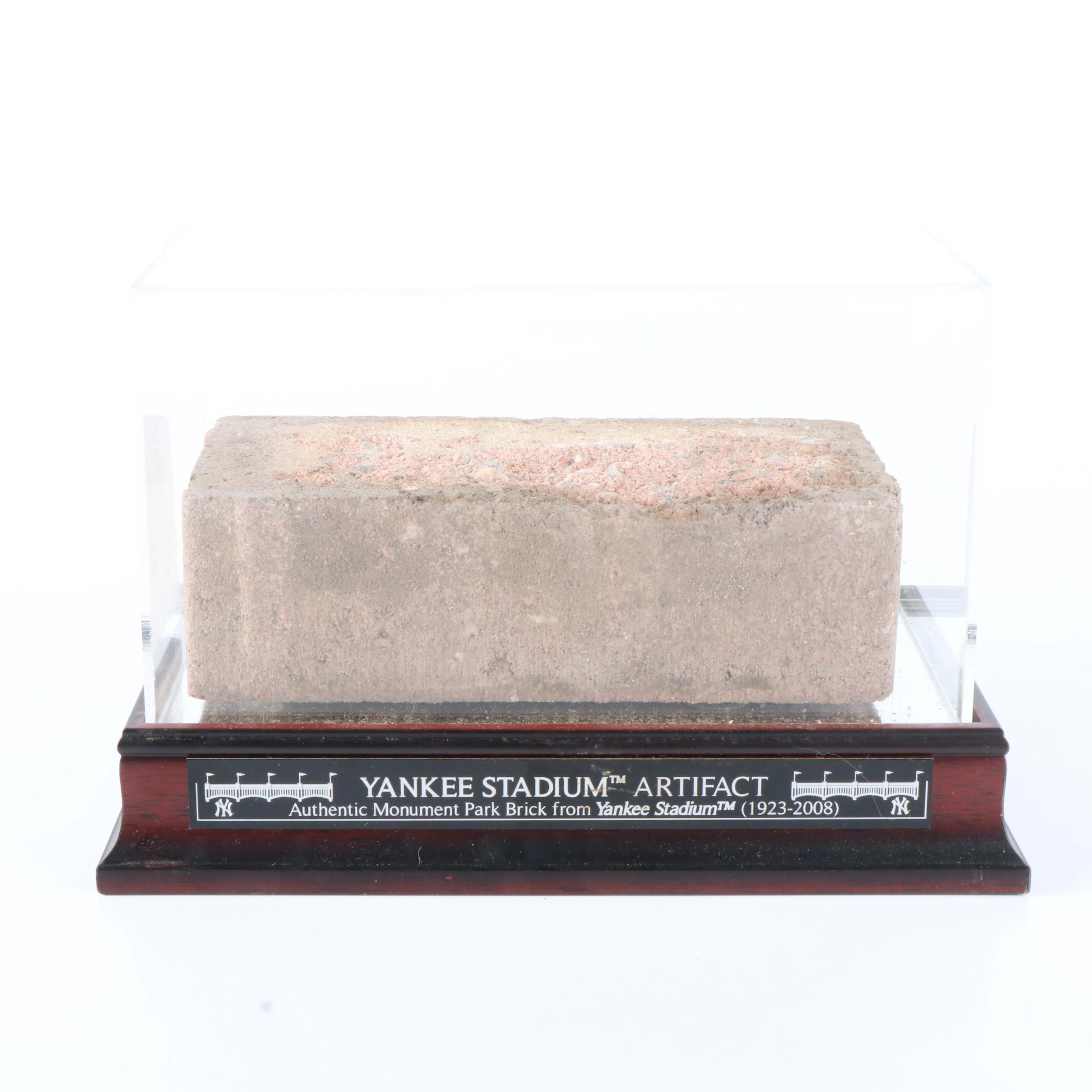 Yankees Stadium Monument Park Brick with Display, Steiner