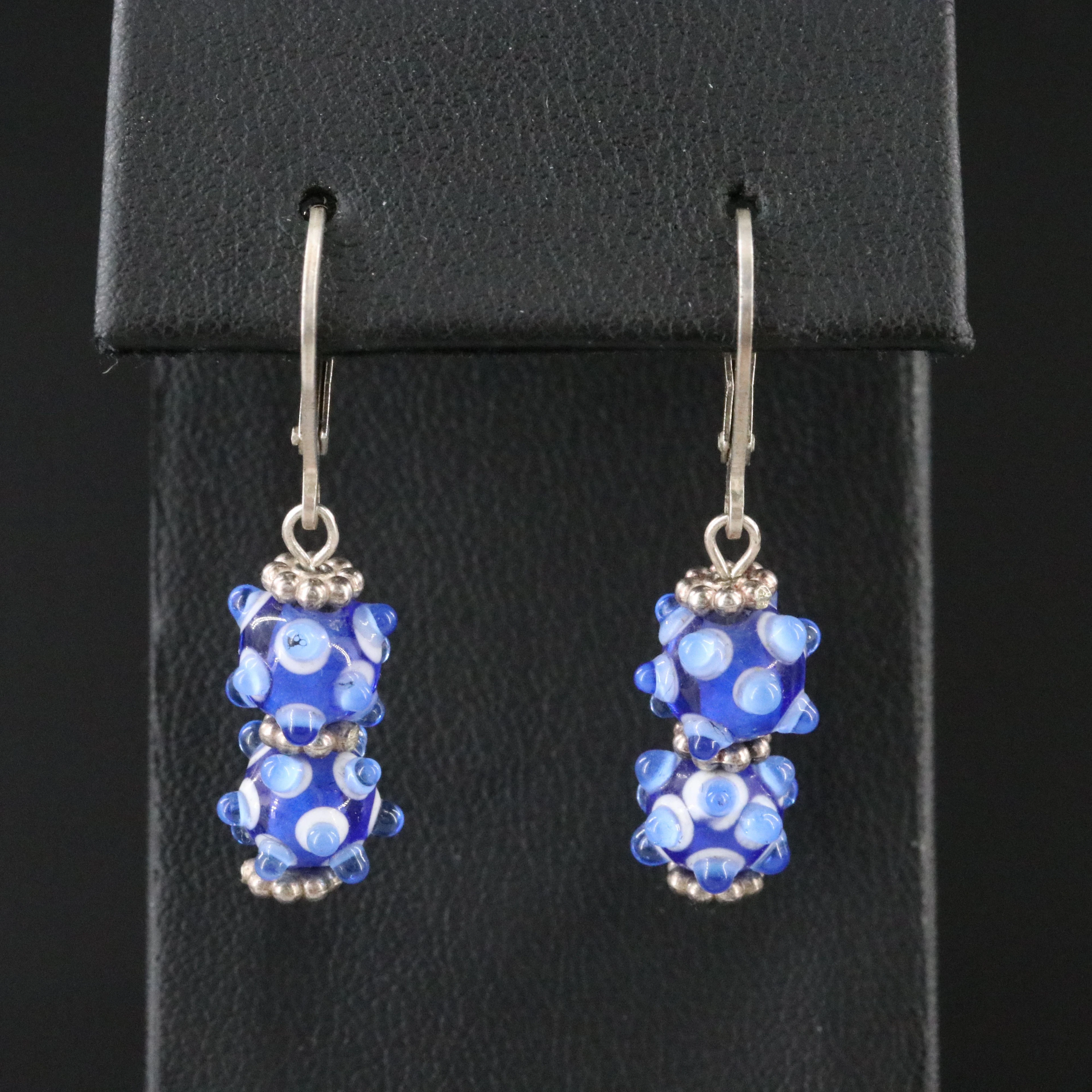 Sterling Lampwork Glass Bead Earrings