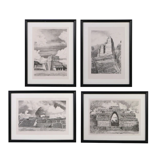 Manuel Villazón Collection of Architectural Halftone Prints of Mayan Structures