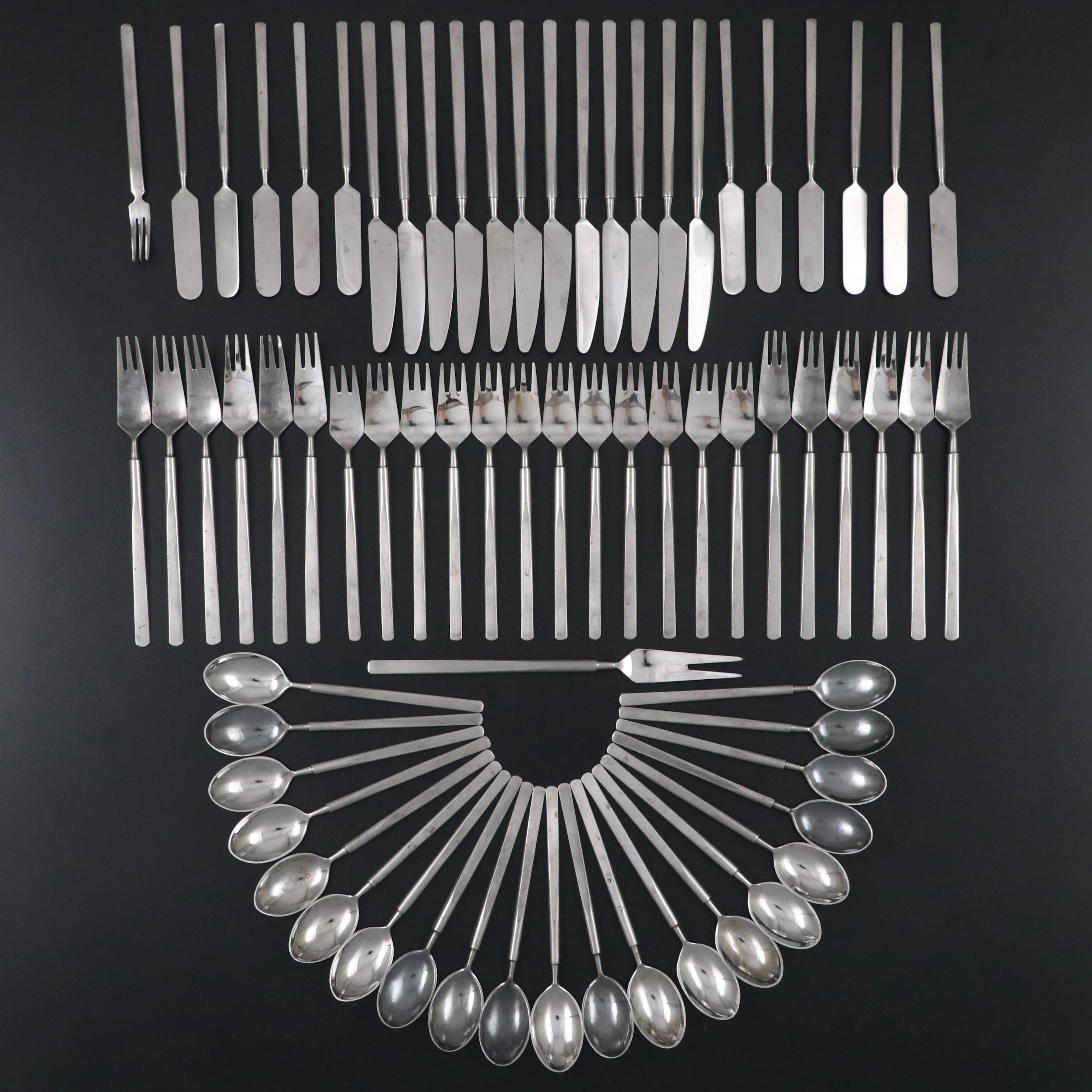 Danish Modern Copenhagen Cutlery "Obelisk" Flatware
