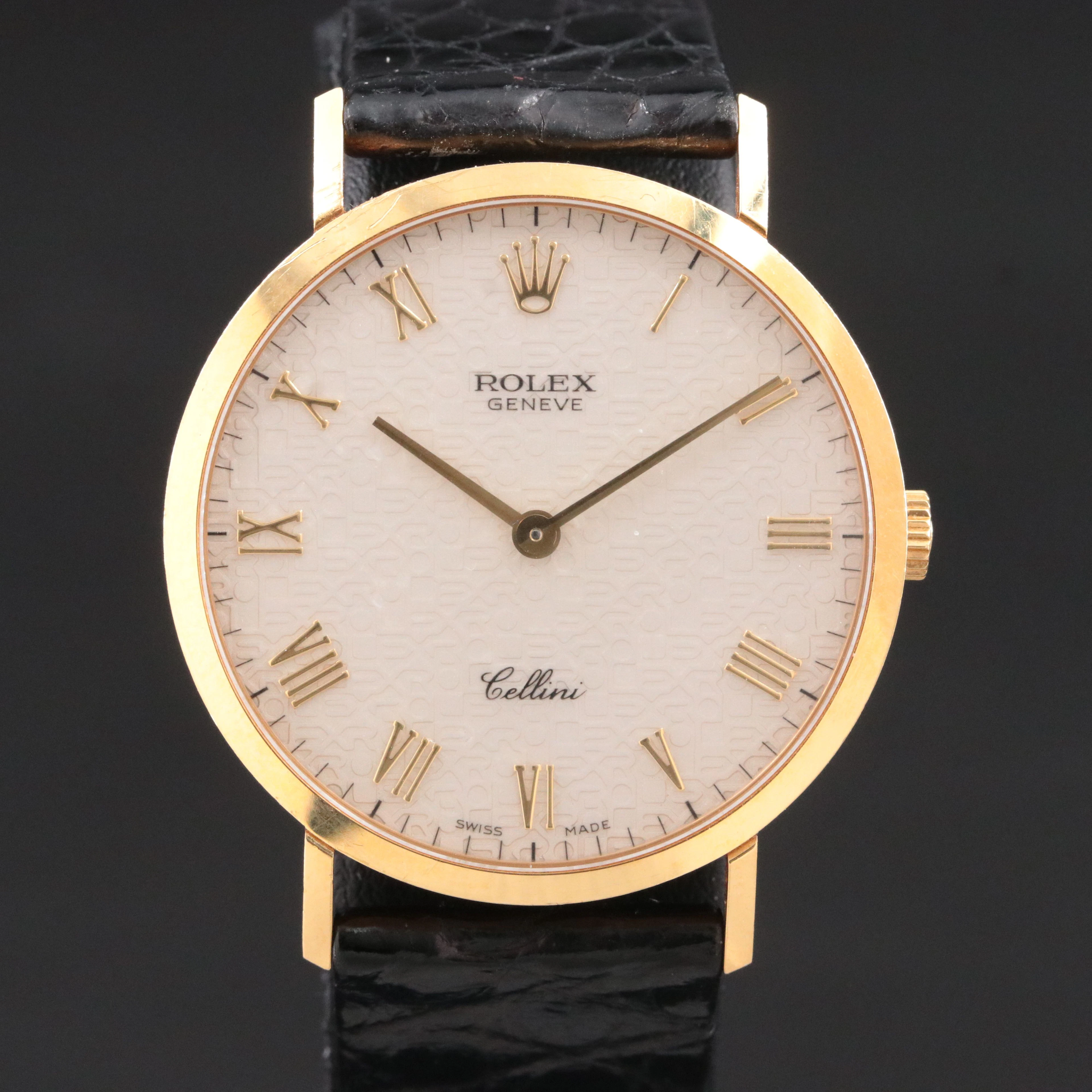 18K Rolex Cellini Manual Wind Ivory Jubilee Dial Model 4112 Watch