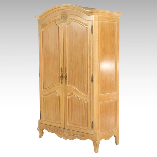 French Provincial Style Pine Media Armoire, Late 20th Century