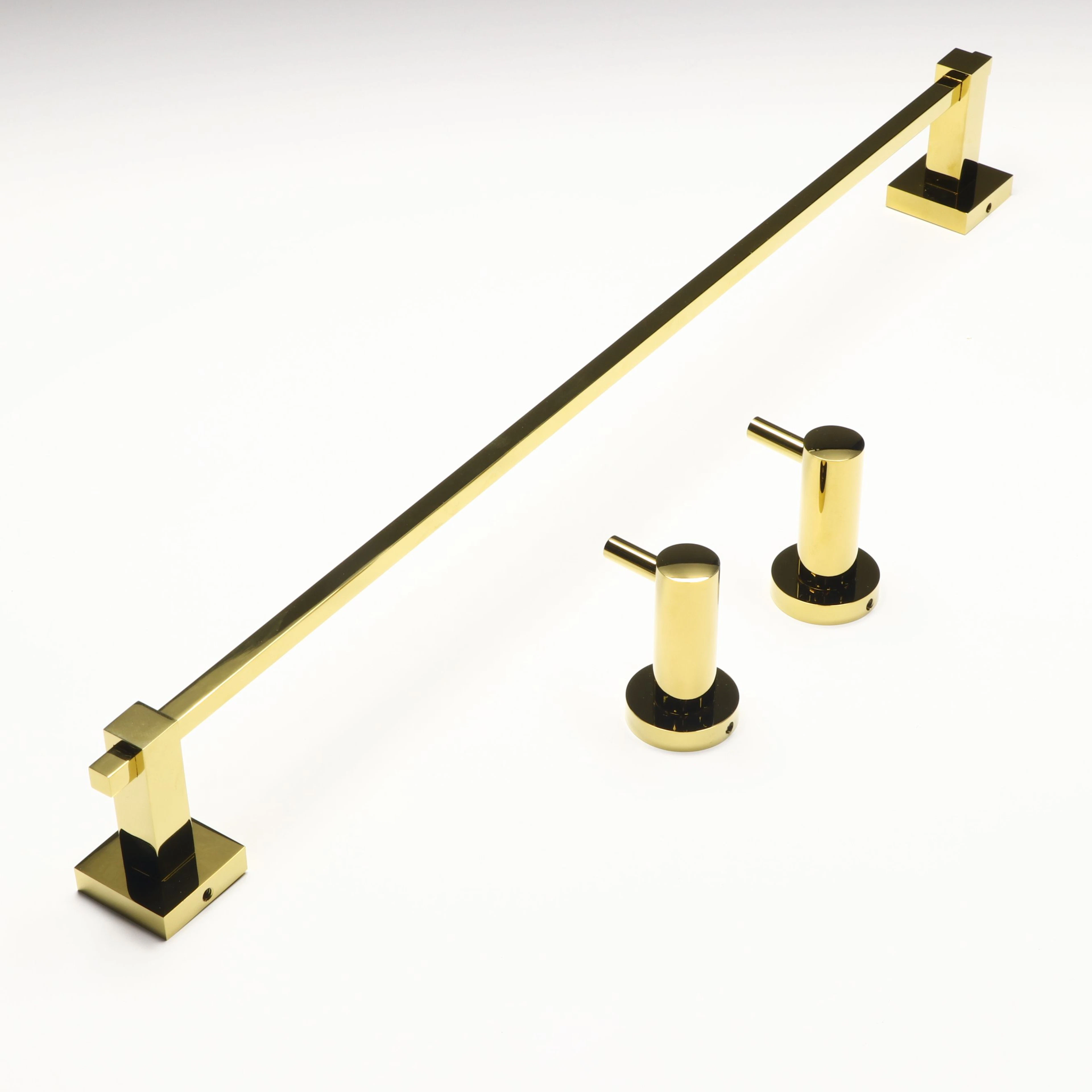 Signature Hardware Brass Ceely Robe Hooks and Albury Towel Bar