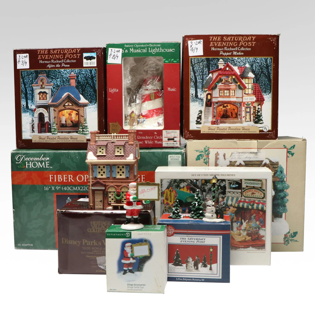 Norman Rockwell Collection "Puppet Maker" and More Christmas Village Décor