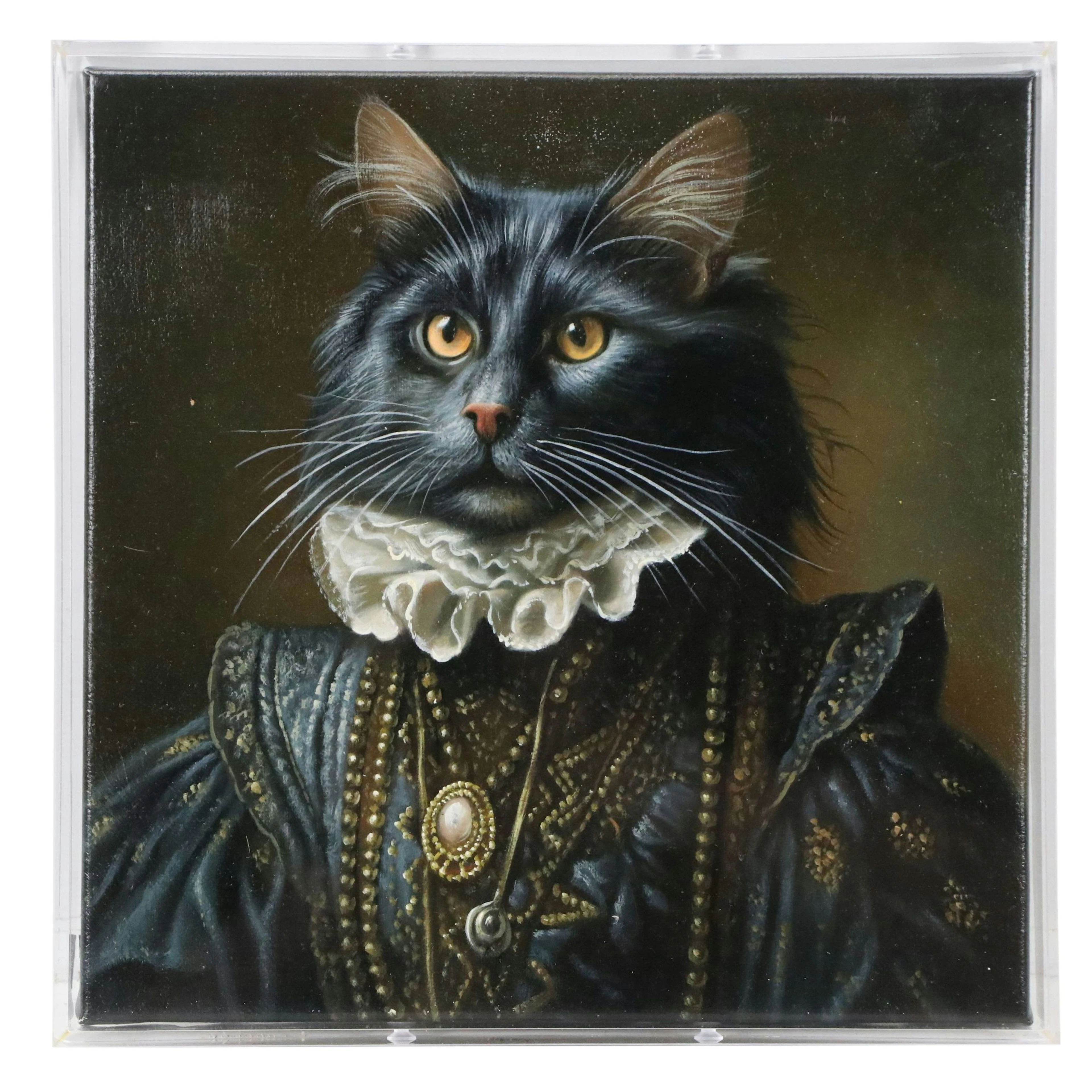 DeKai Hand-Embellished Giclée "Renaissance Cat"