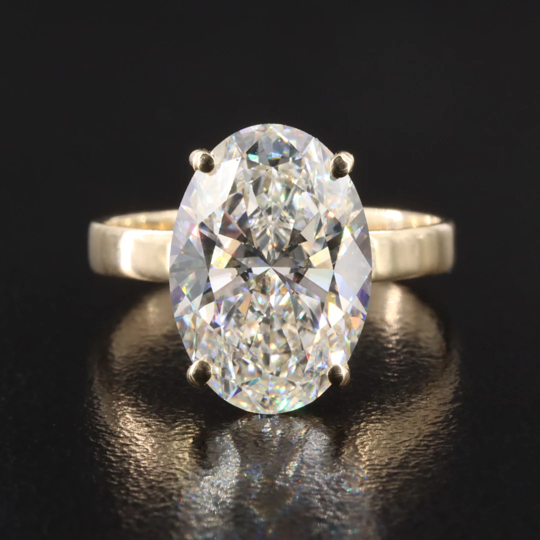 14K 5.07 CT Lab Grown Diamond Solitaire Ring with IGI Report
