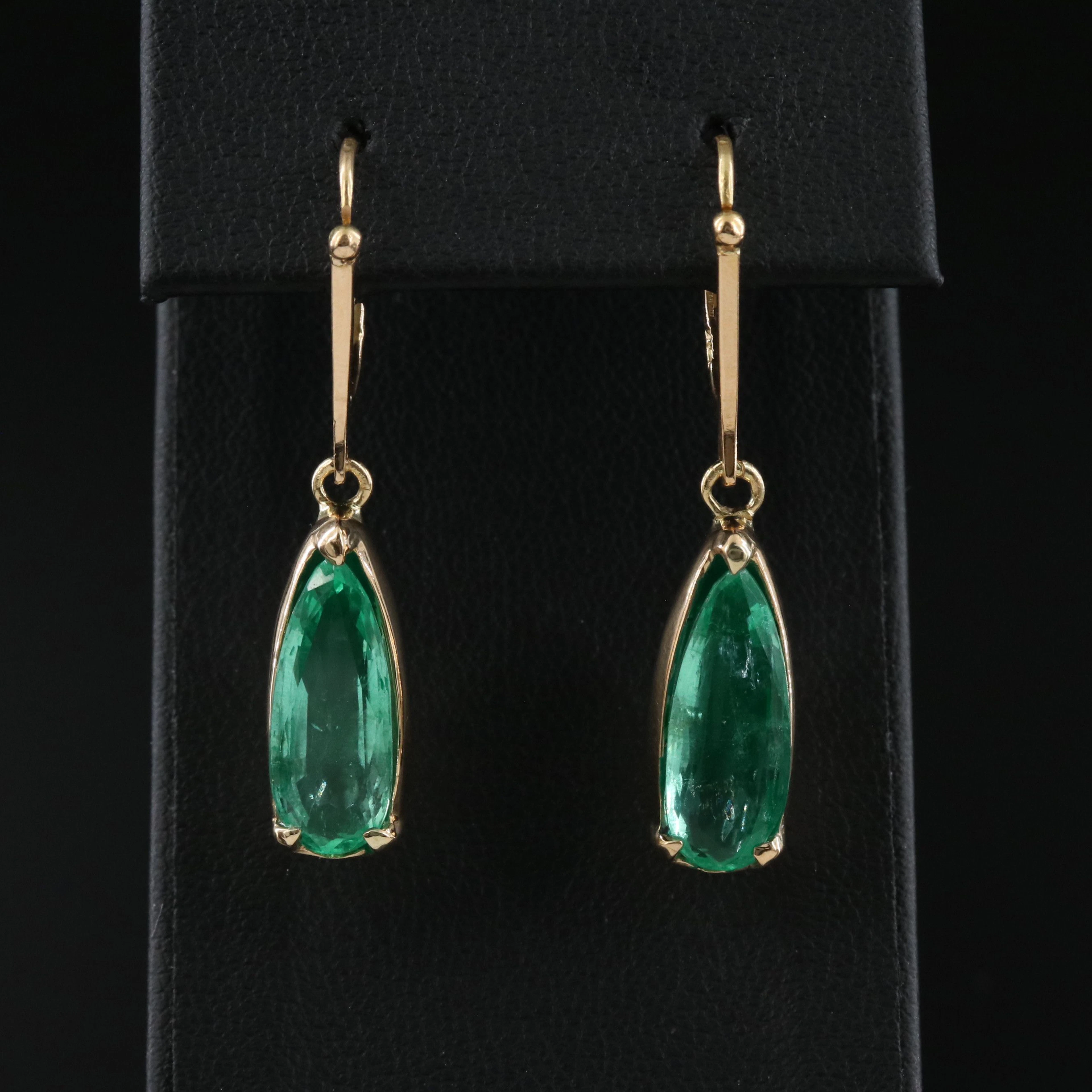 18K Colombian Emerald Earrings with GIA Report