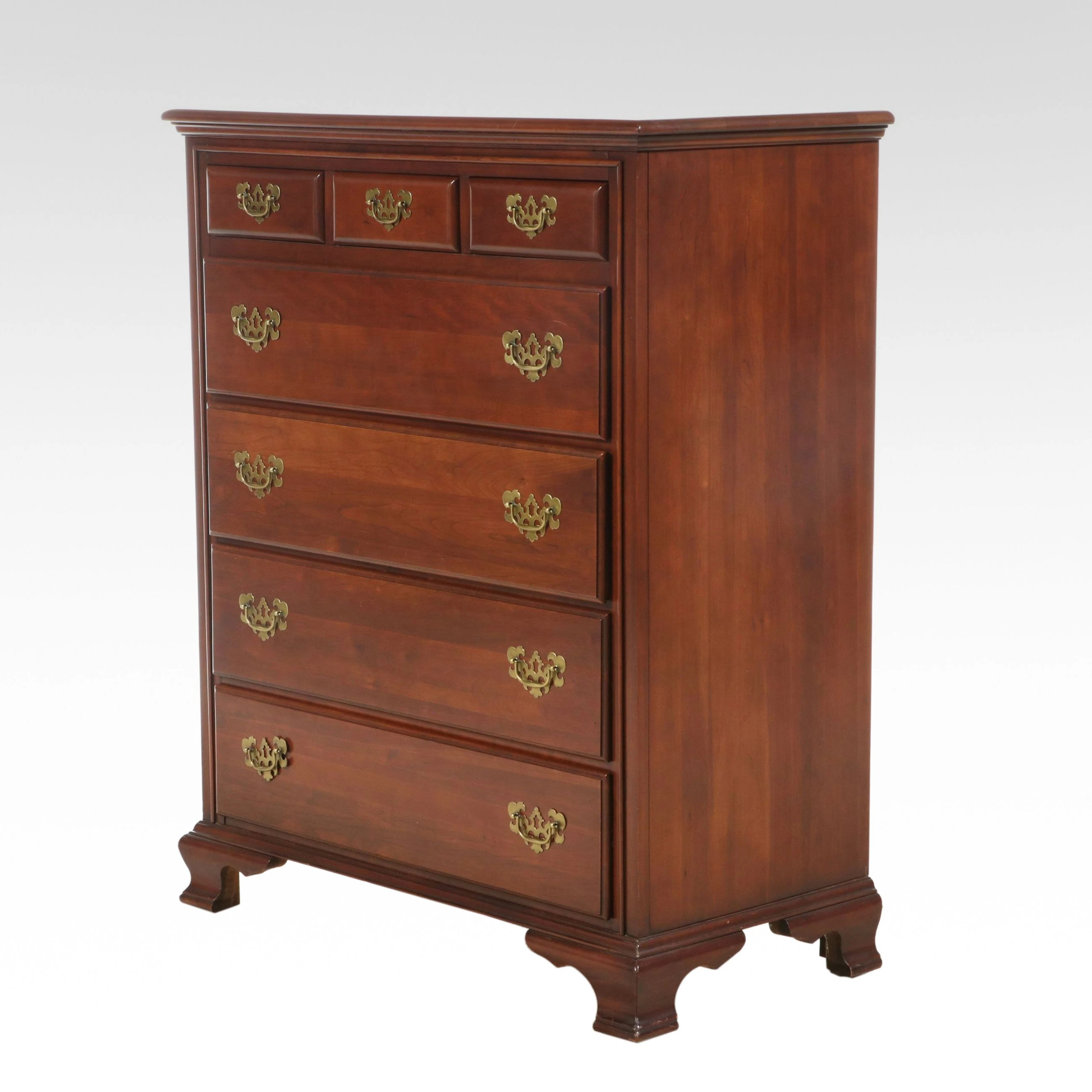 Colonial Manufacturing Chippendale Style Cherrywood Chest of Drawers