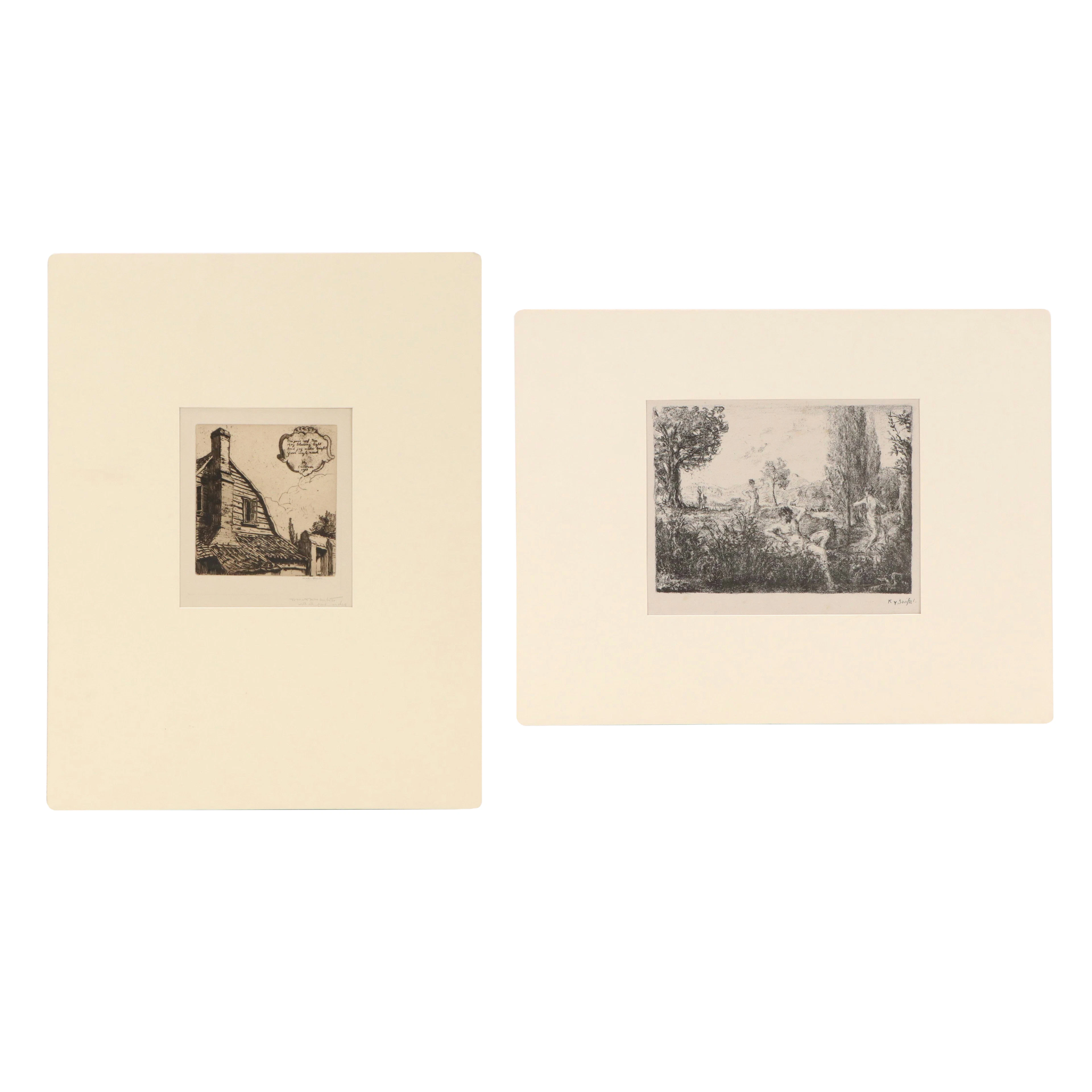 Ker-Xavier Roussel Lithograph "Pastorale" and Other Print, Early 20th C.