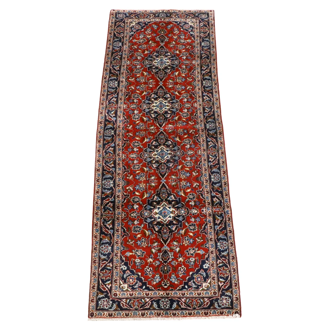 3'3 x 9'6 Hand-Knotted Persian Kashan Long Rug