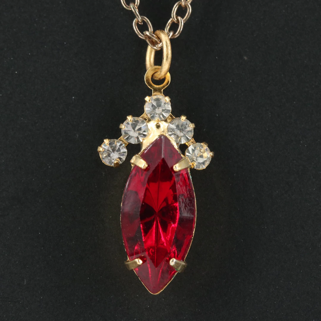 Crystal and Rhinestone Pendant Necklace