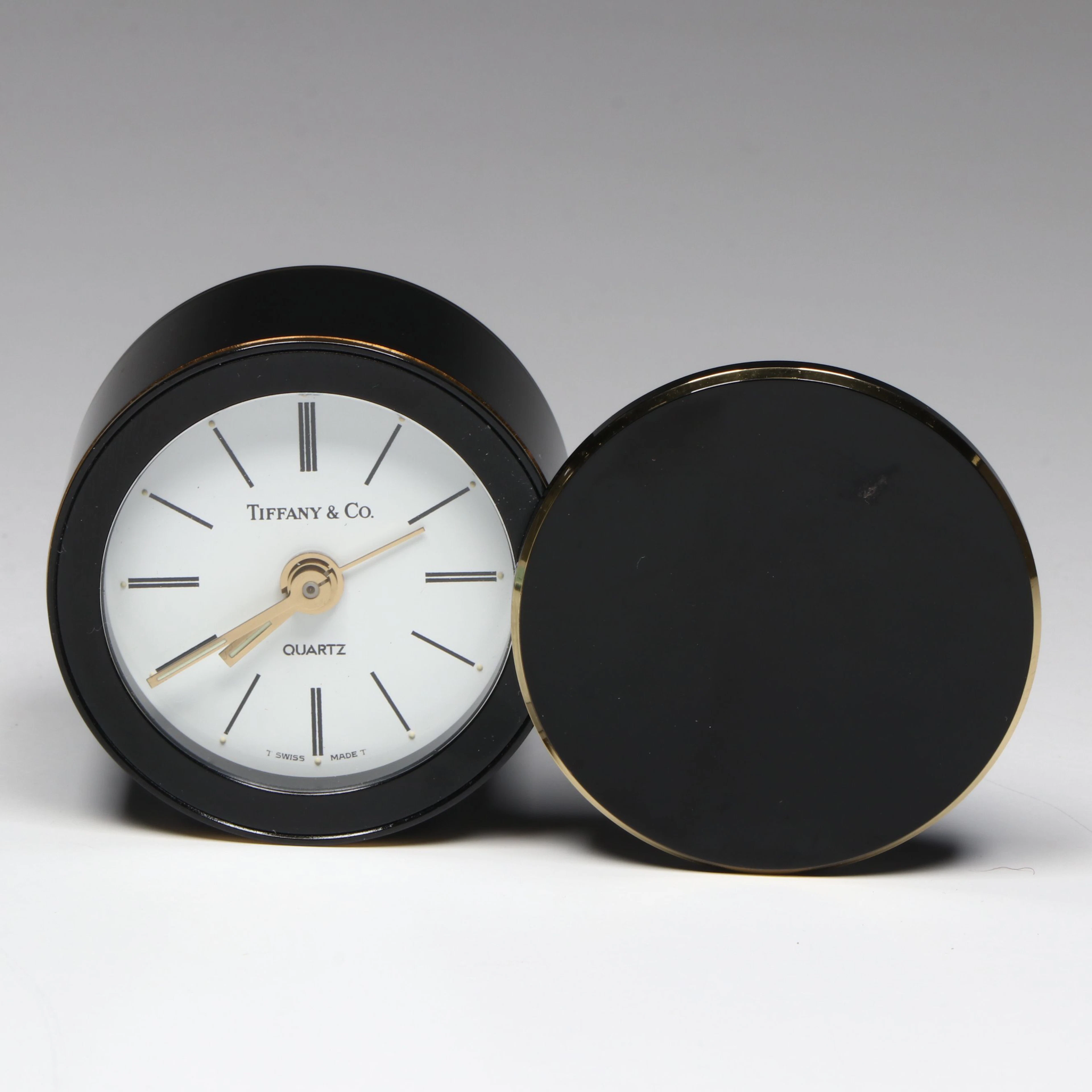 Tiffany & Co. Quartz Travel Alarm Clock with Pouch
