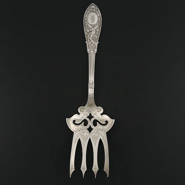 Whiting "Arabesque" Sterling Silver Serving Fork, Late 19th Century