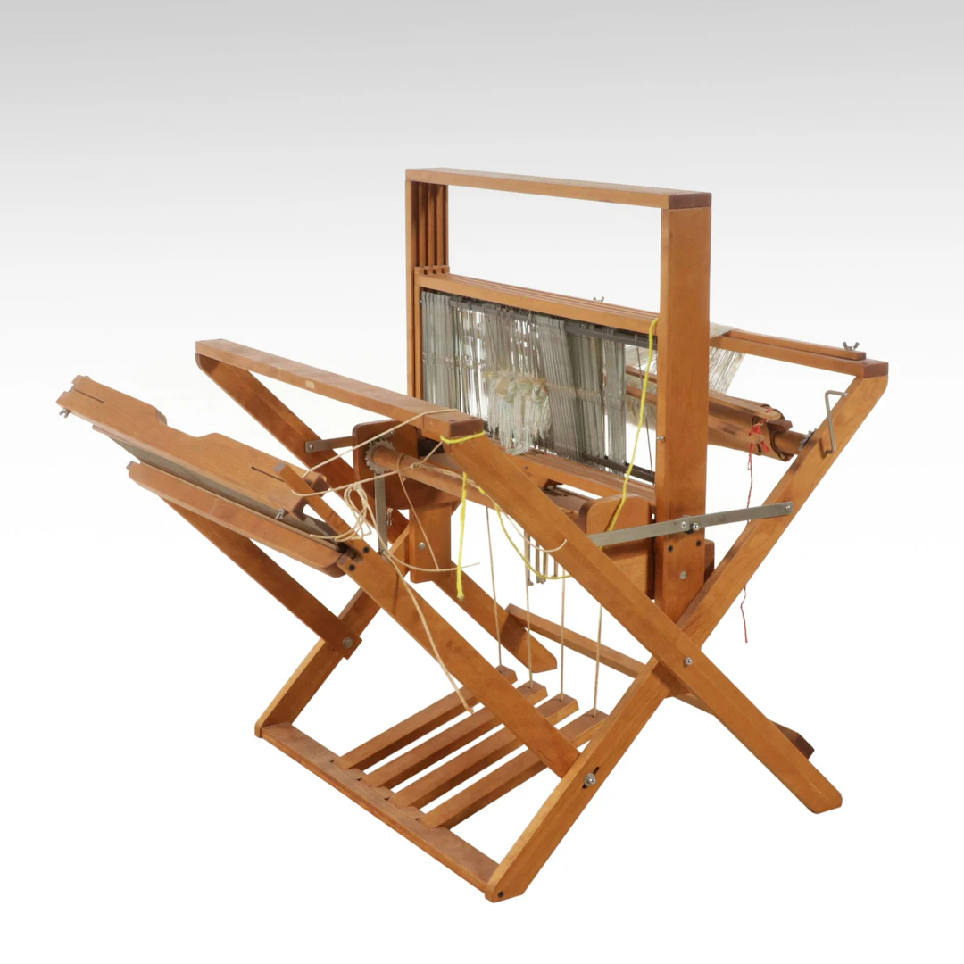 Wooden Four-Harness Floor Loom, 20th Century